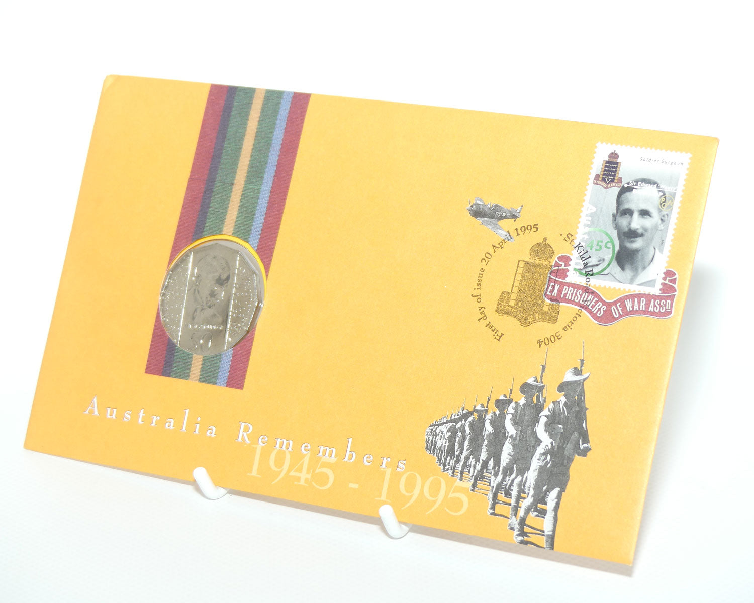 1995 RAM Postal Numismatic Cover 50c Australia Remembers 1945 - 1995 Stamp and Coin Cover