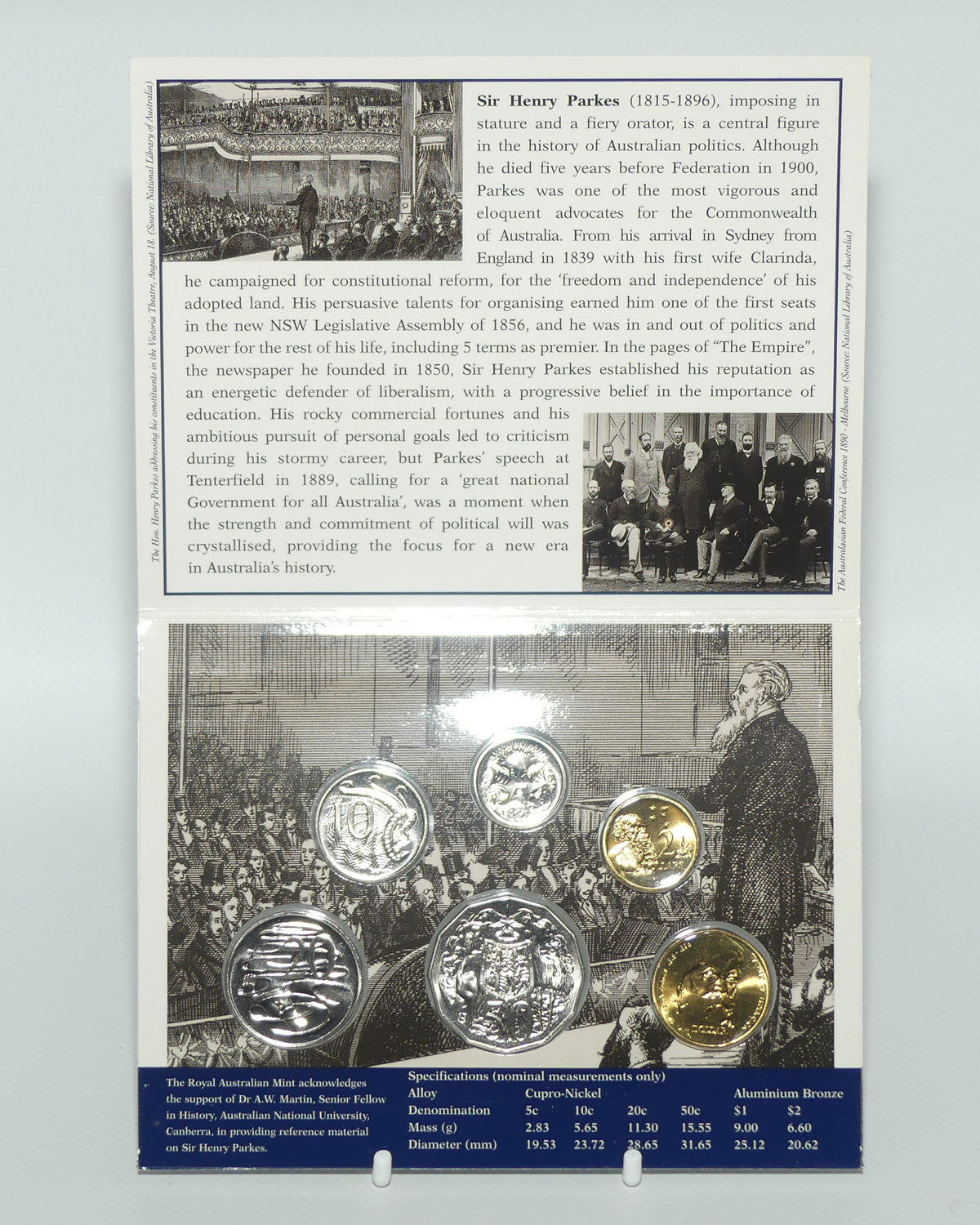 RAM 1996 Uncirculated Coin Set | Featuring Sir Henry Parkes Father of Federation $1 coin