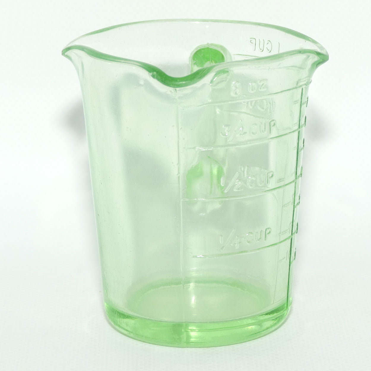 Green Depression Glass three pourer lip 1 cup measuring jug | #4