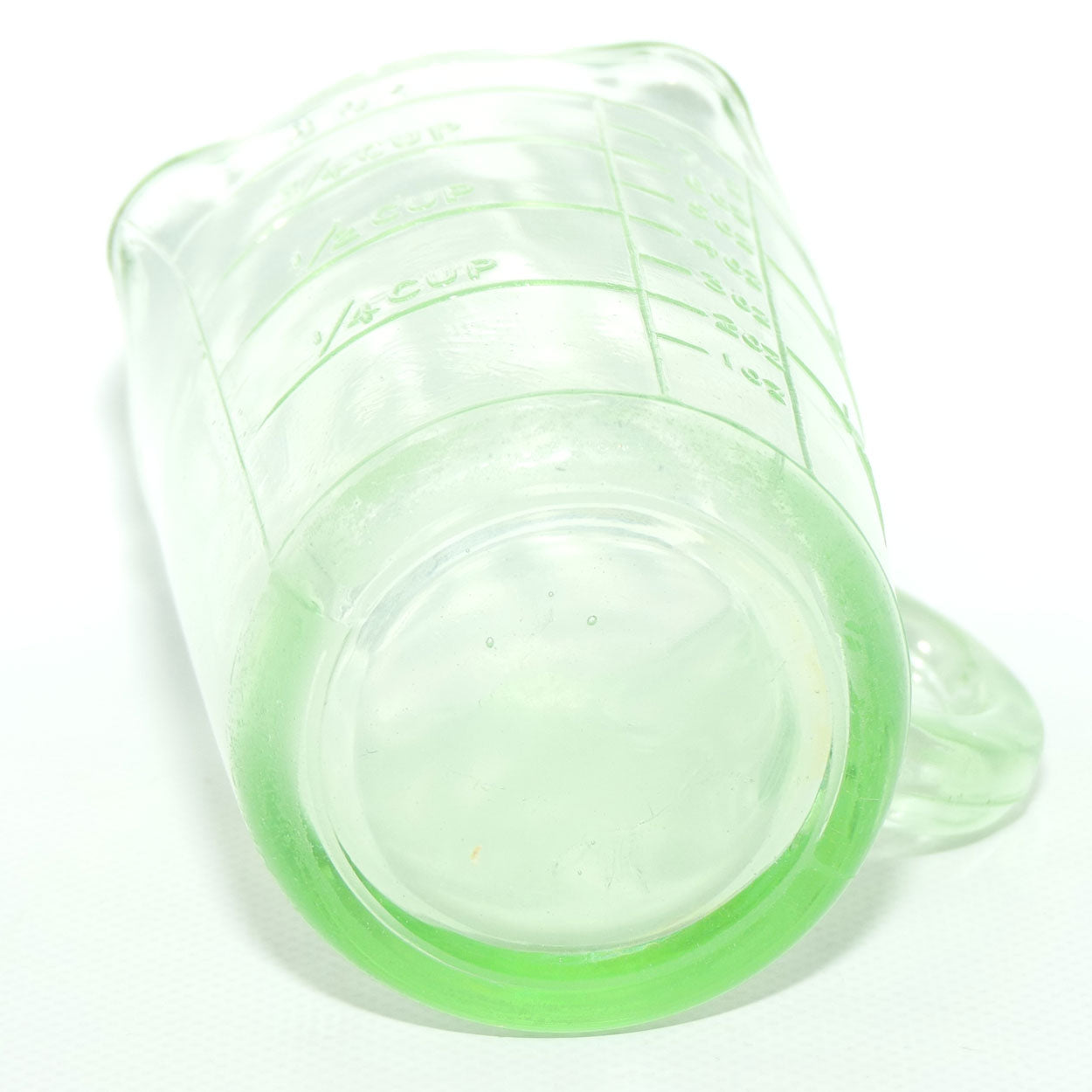 Green Depression Glass three pourer lip 1 cup measuring jug | #4