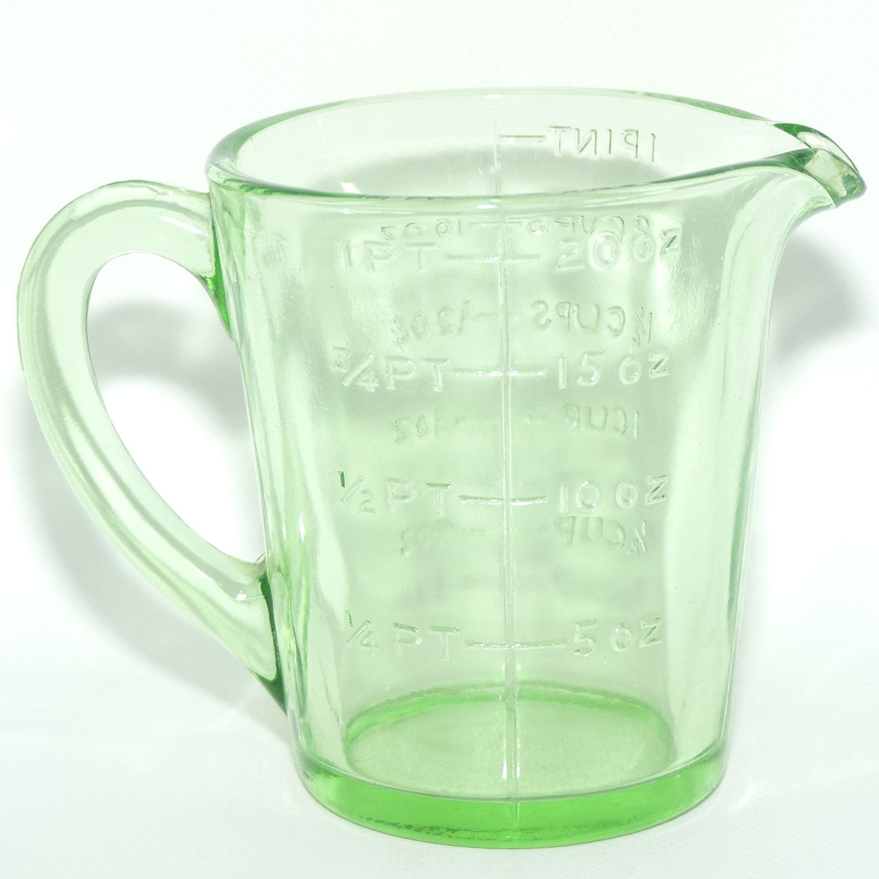Green Depression Glass 1 Pint 2 Cups measuring jug | #3