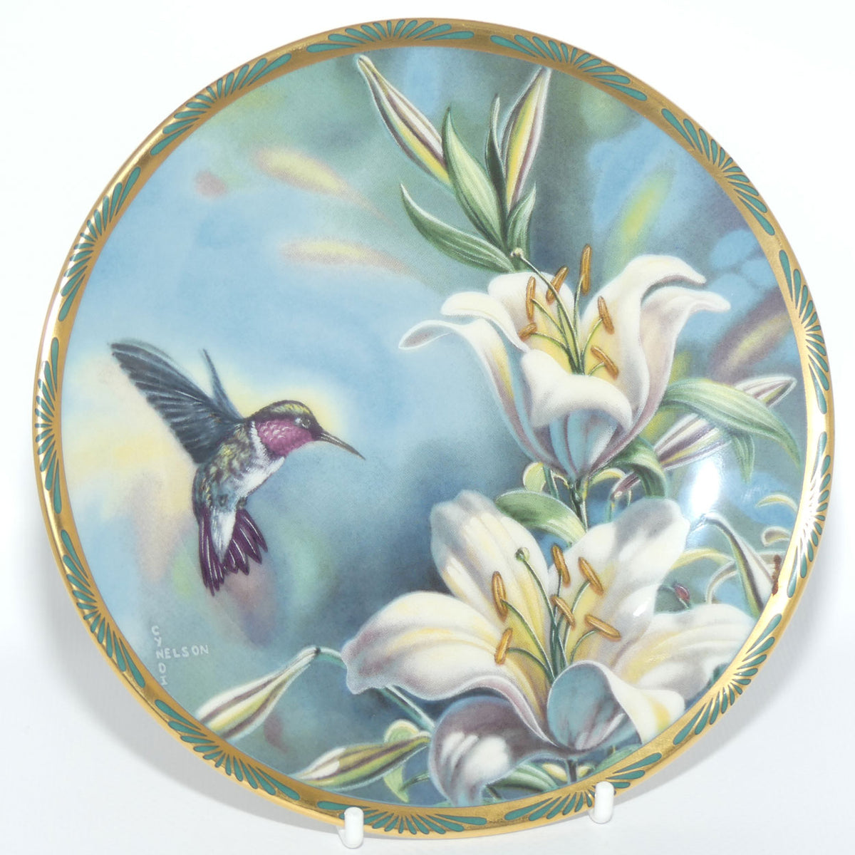 Bradex 84 P29 22.1 plate | Gems of Nature | Ruby Throated Hummingbird + Cert