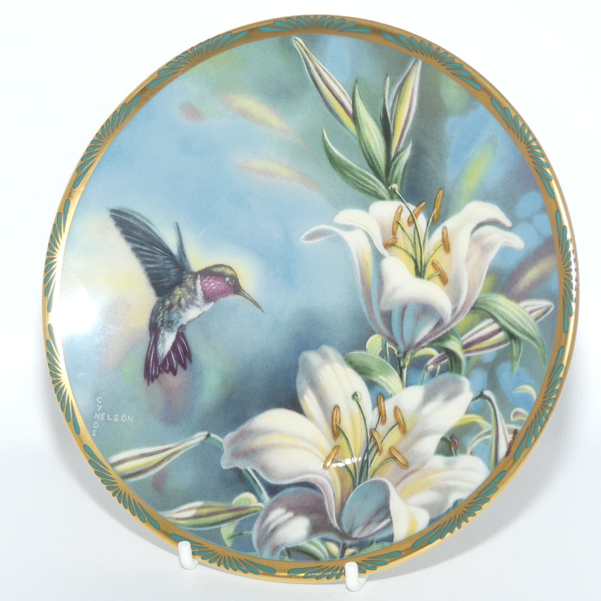 Bradex 84 P29 22.1 plate | Gems of Nature | Ruby Throated Hummingbird + Cert