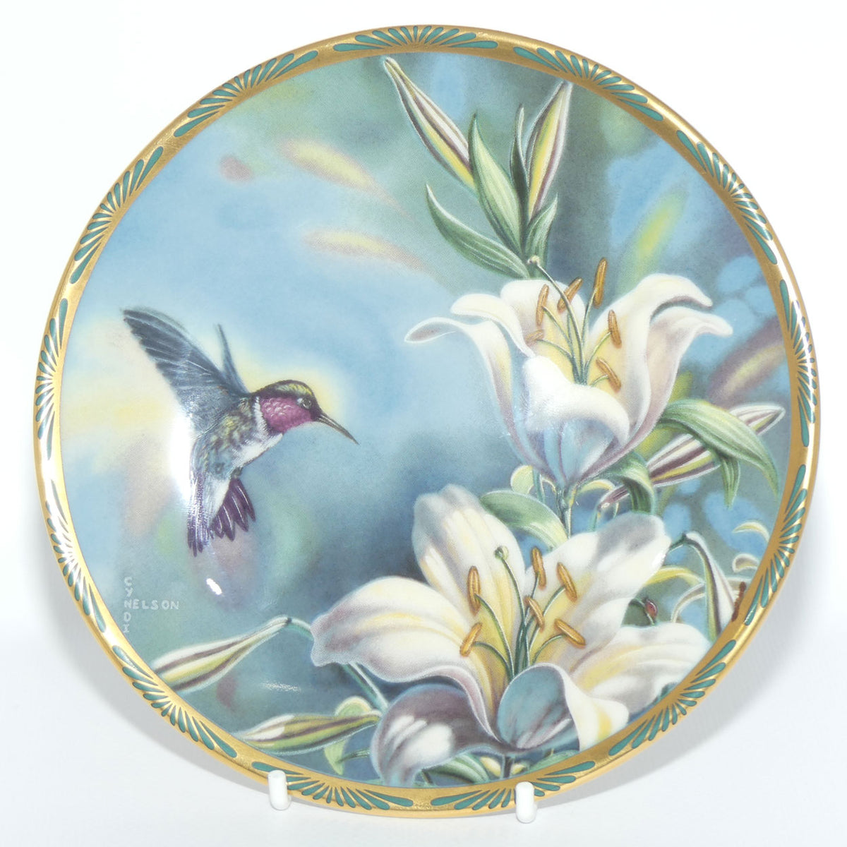 Bradex 84 P29 22.1 plate | Gems of Nature | Ruby Throated Hummingbird + Cert