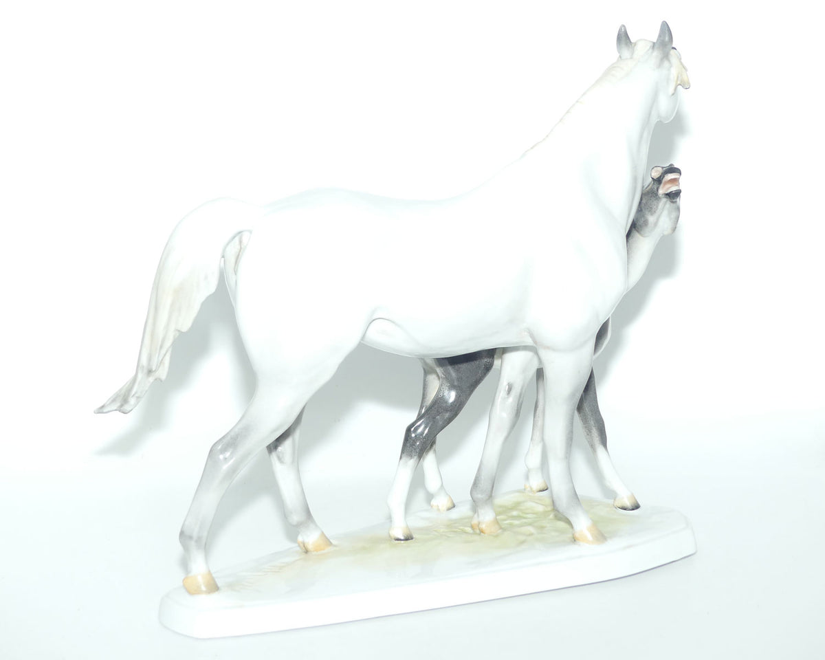 Herend Hungary figure 5893 | Pony with His Mother | Grey | Extra Large