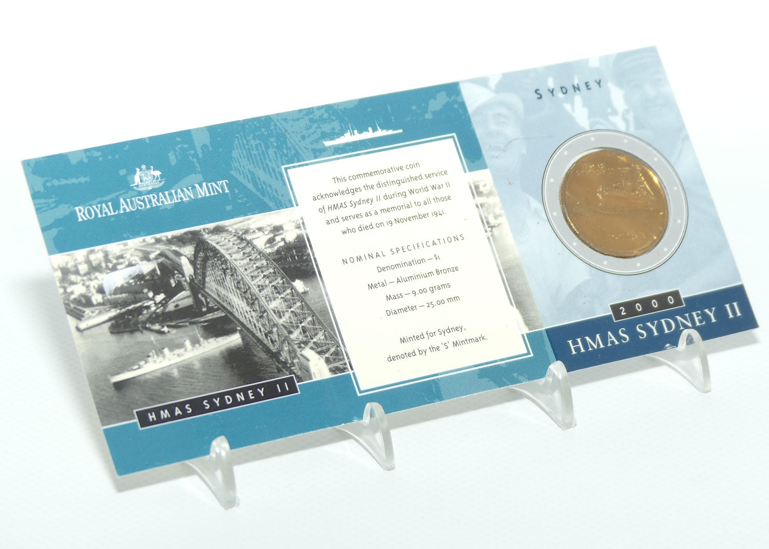 2008 RAM $1 HMAS Sydney II | S Mintmark | Uncirculated