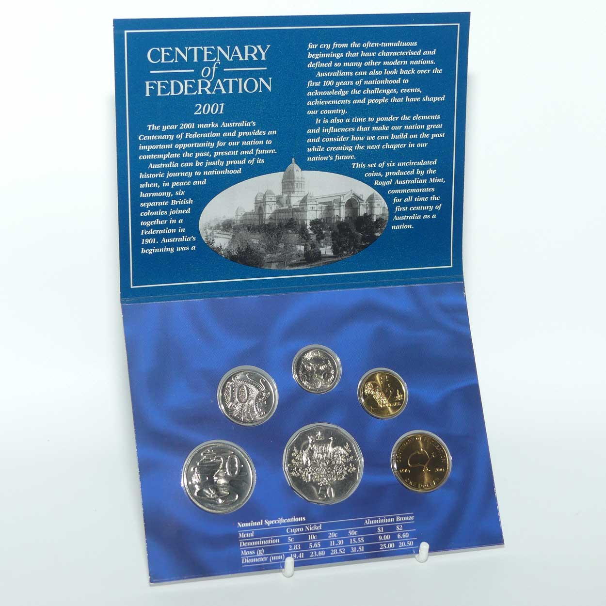 RAM 2001 Uncirculated Mint Coin set | 6 coin set | Centenary of Federation