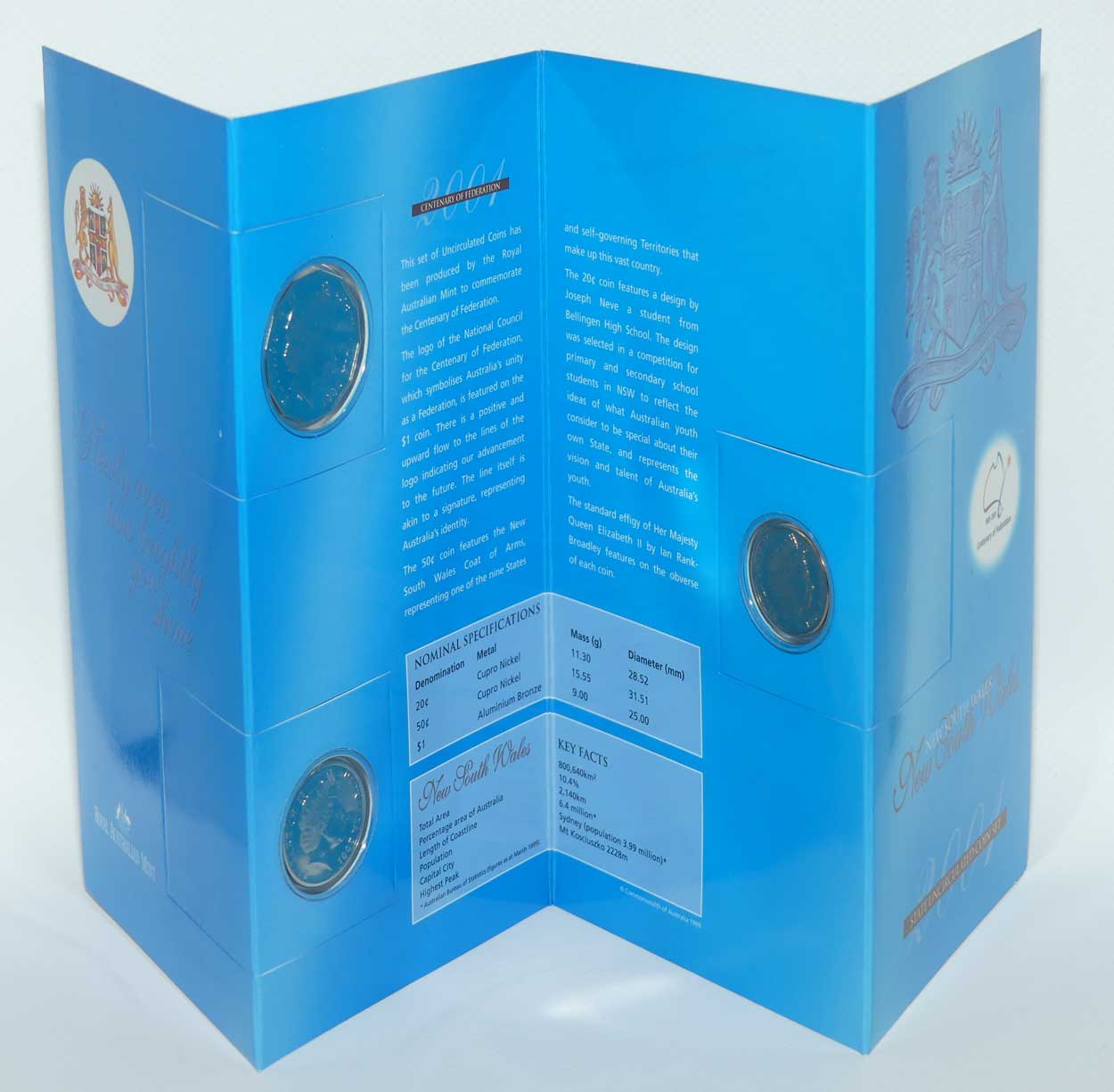 RAM 2001 Three Coin State Uncirculated set | Mint Set | New South Wales