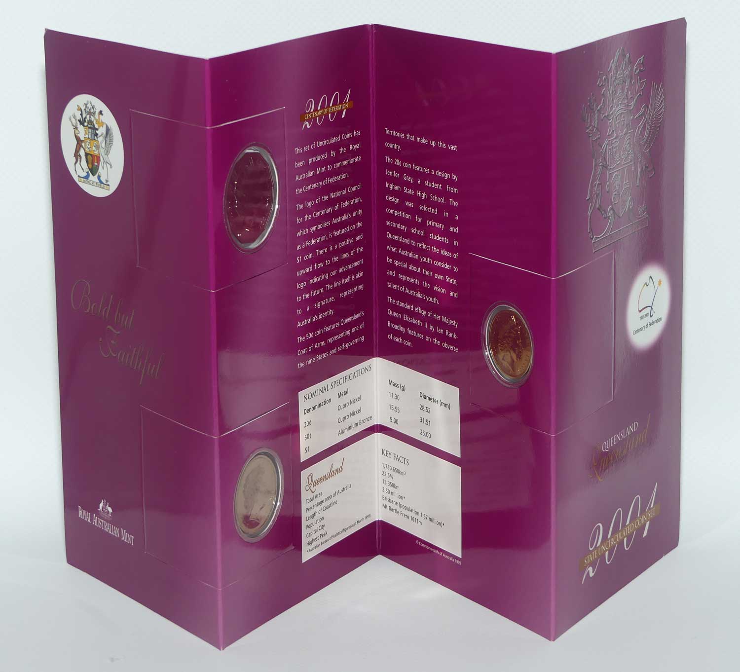 RAM 2001 Three Coin State Uncirculated set | Mint Set | Queensland | #1