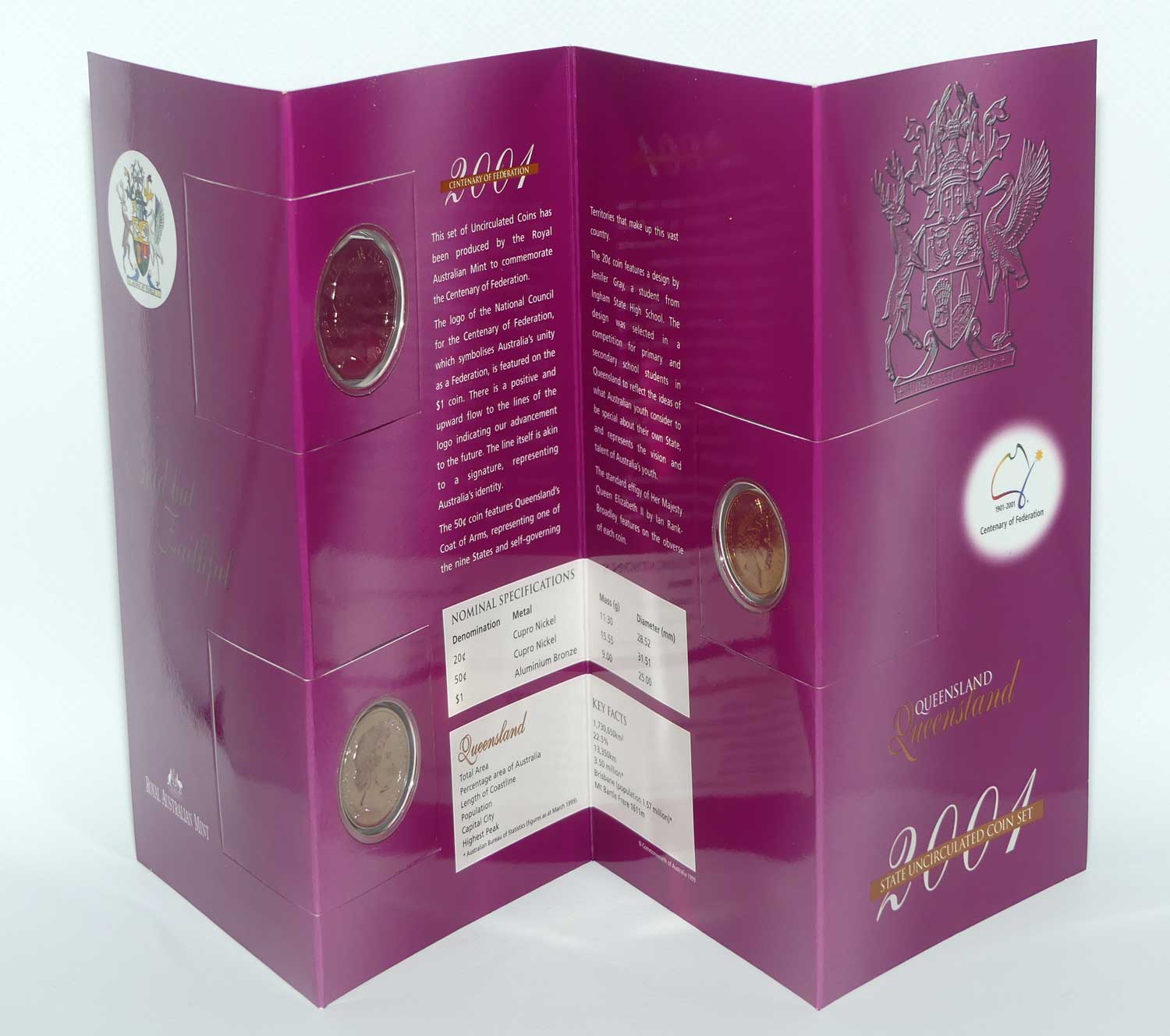 RAM 2001 Three Coin State Uncirculated set | Mint Set | Queensland | #2