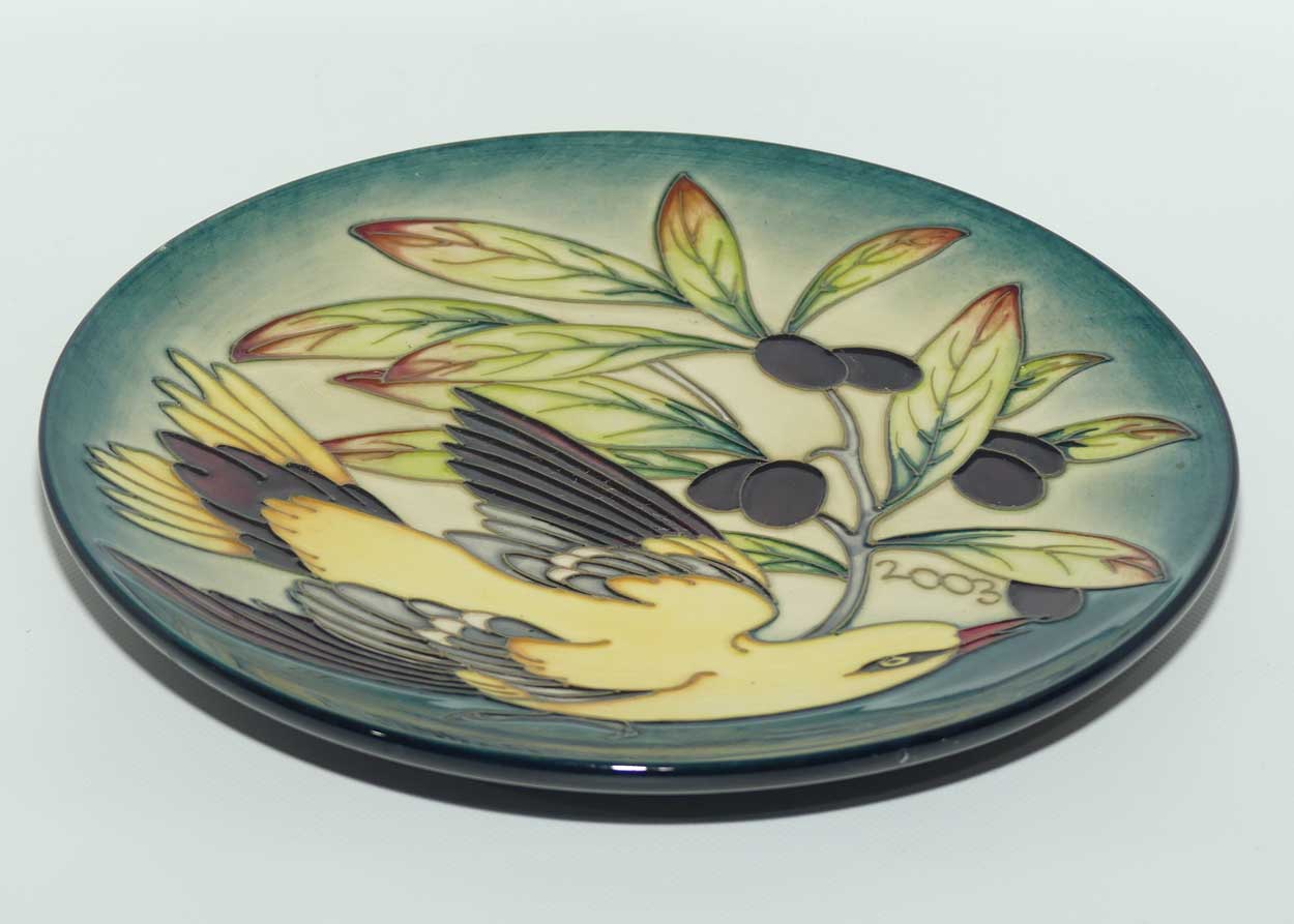 Moorcroft Annual Year plate | 2003 Golden Oriole | Ltd Ed