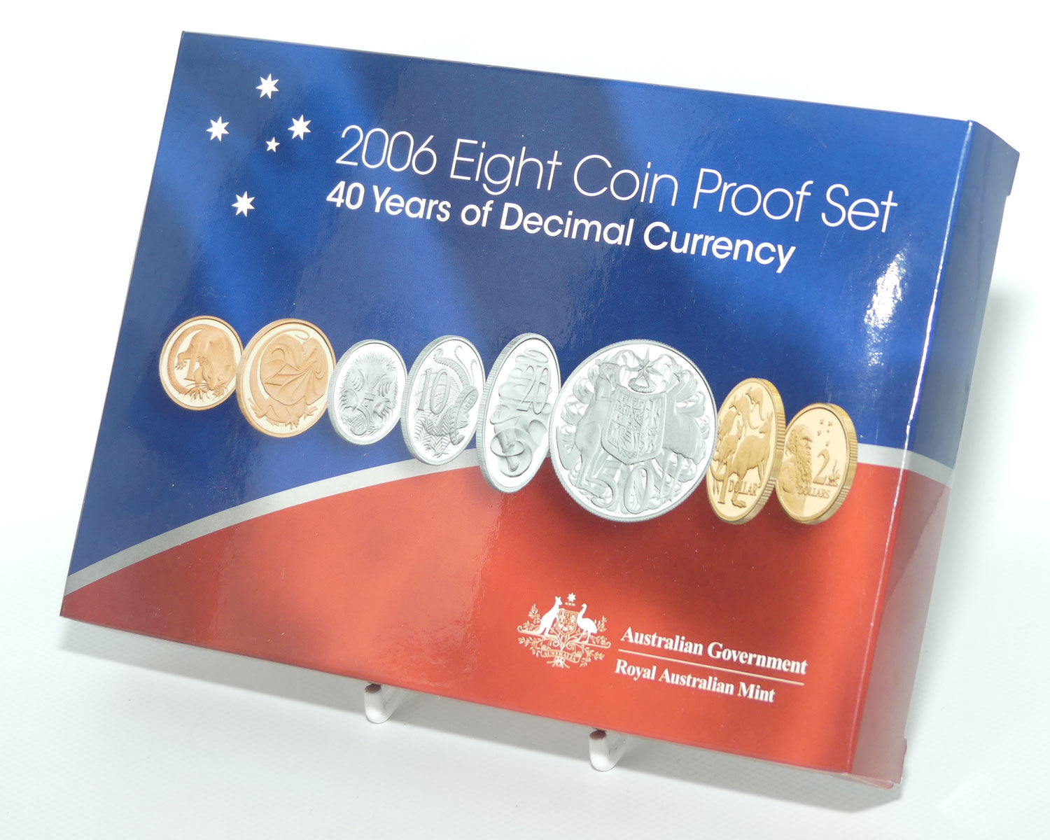 RAM 2006 Proof Coin Set | 40 years of Decimal Currency | Featuring 1 and 2 cent coins and round 50c struck in Silver