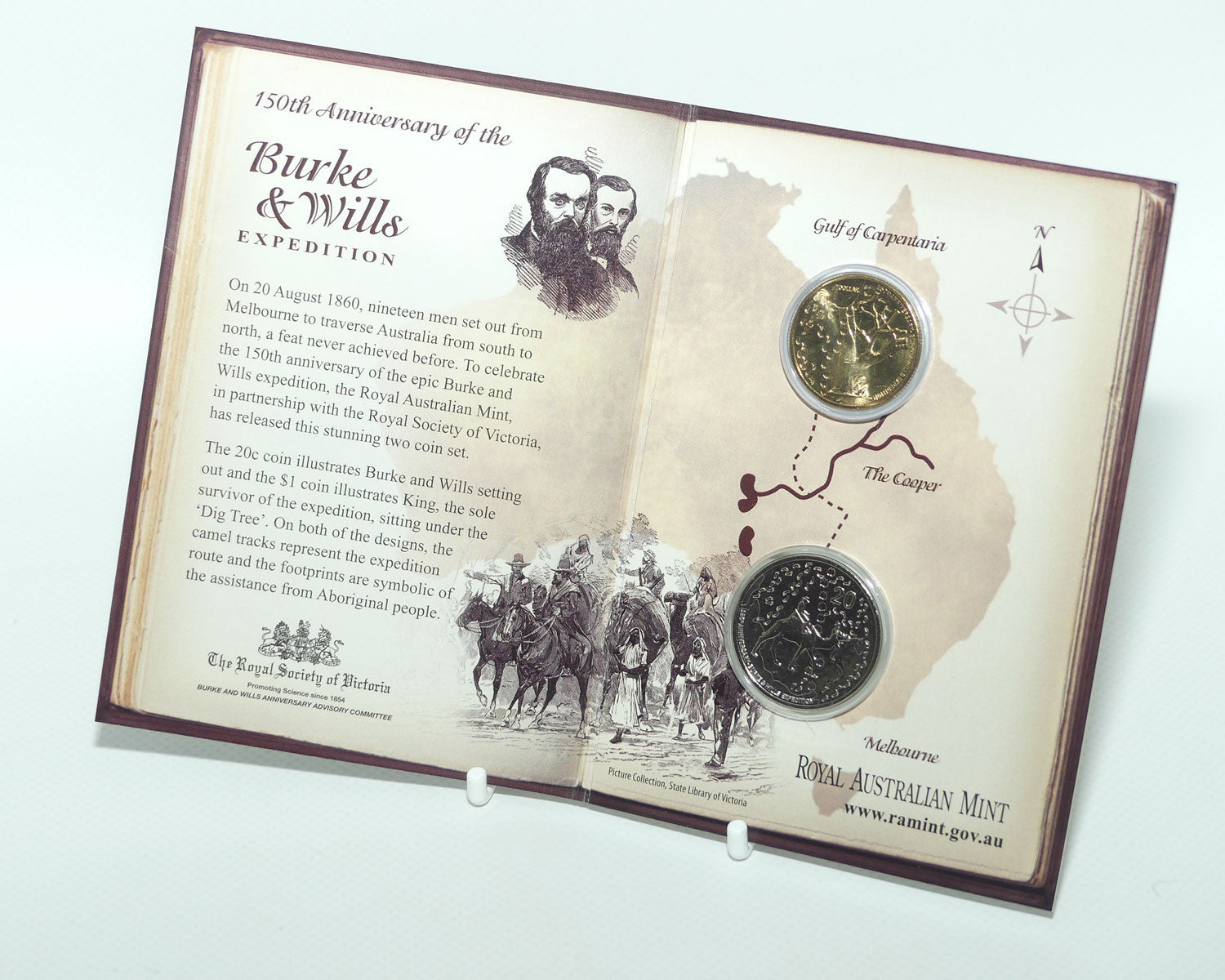 2010 RAM Australia 150th Anniversary Burke and Wills Expedition Two Coin Uncirculated Year set