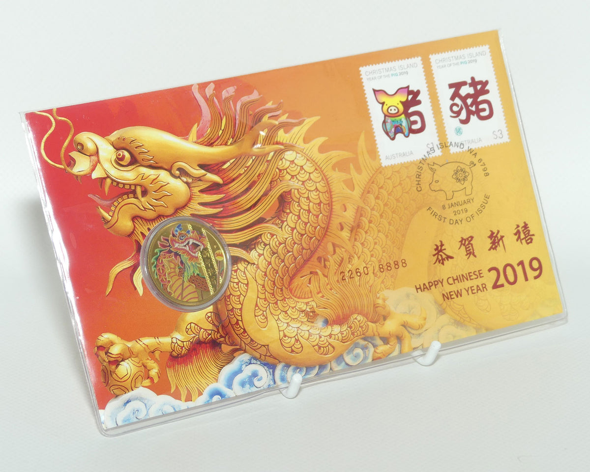 2019 Australia Perth Mint Tuvalu Postal Numismatic Cover | Happy Chinese New Year 2019