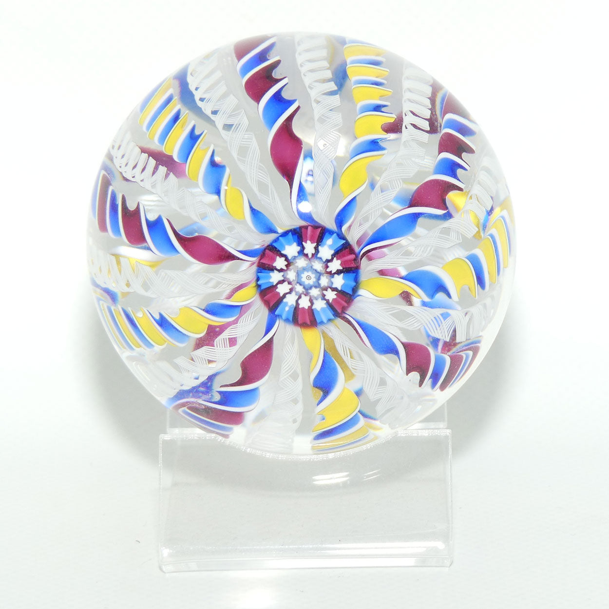 John Deacons Scotland 20 Stave Crown Large paperweight | Blue Yellow and Blue Magenta