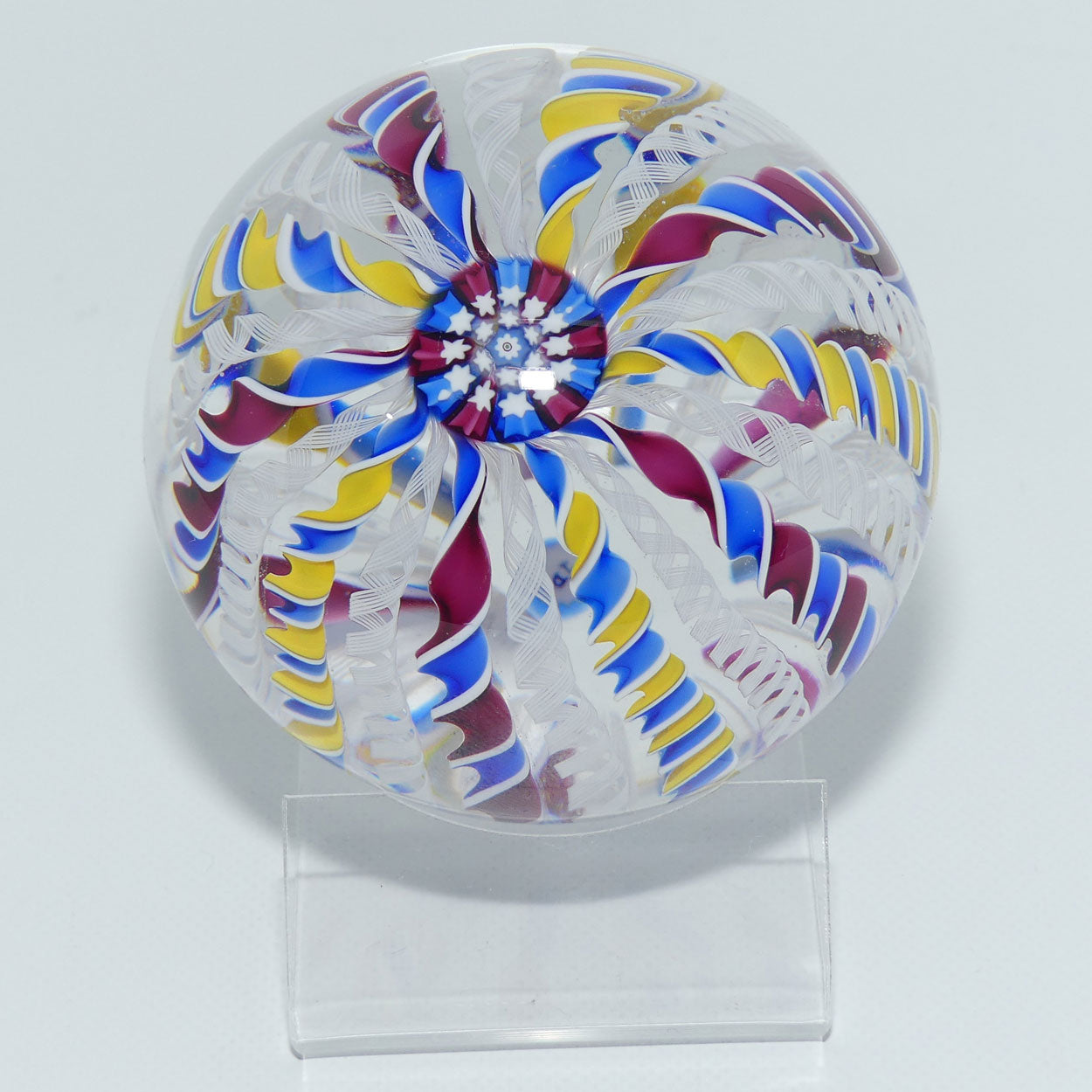John Deacons Scotland 20 Stave Crown Large paperweight | Blue Yellow and Blue Magenta