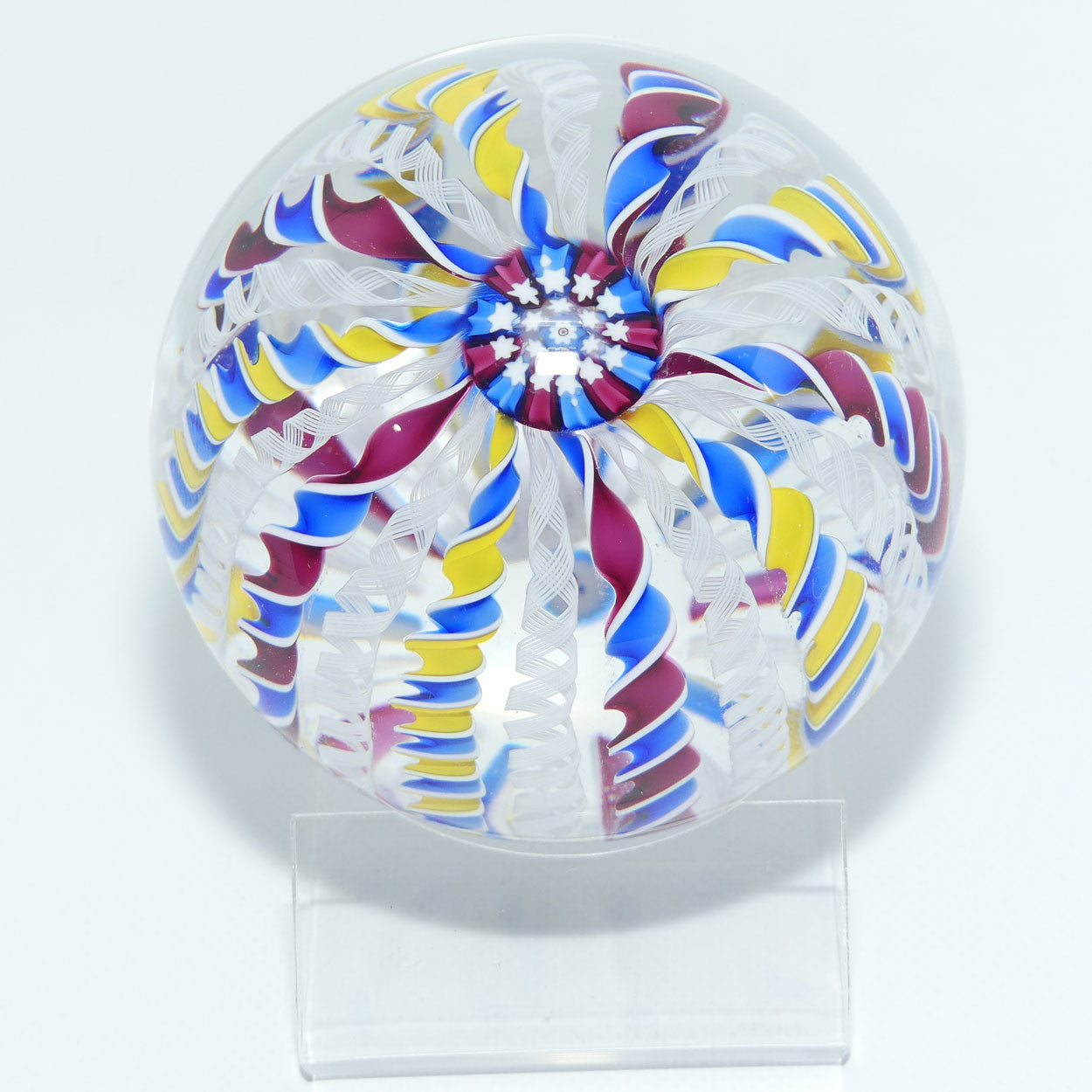 John Deacons Scotland 20 Stave Crown Large paperweight | Blue Yellow and Blue Magenta