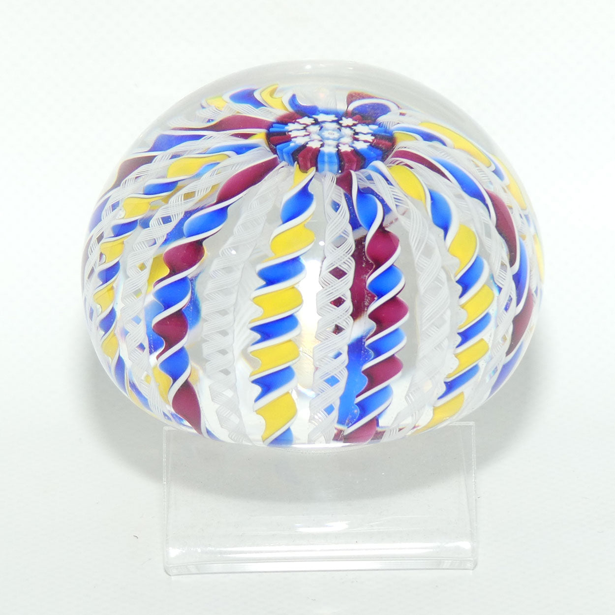 John Deacons Scotland 20 Stave Crown Large paperweight | Blue Yellow and Blue Magenta