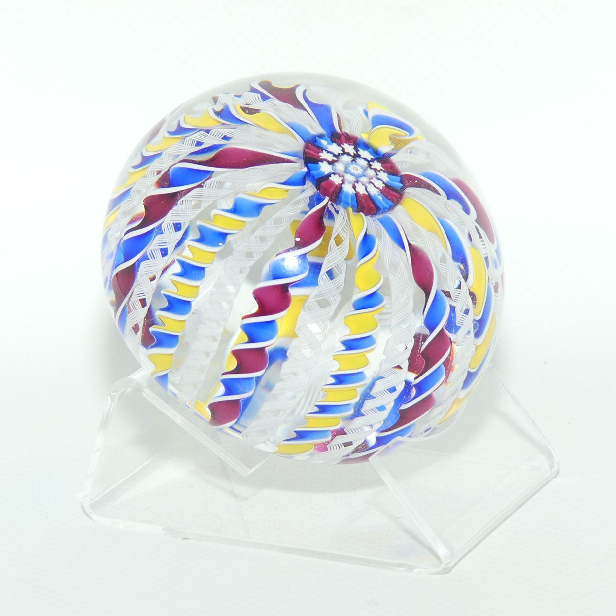 John Deacons Scotland 20 Stave Crown Large paperweight | Blue Yellow and Blue Magenta
