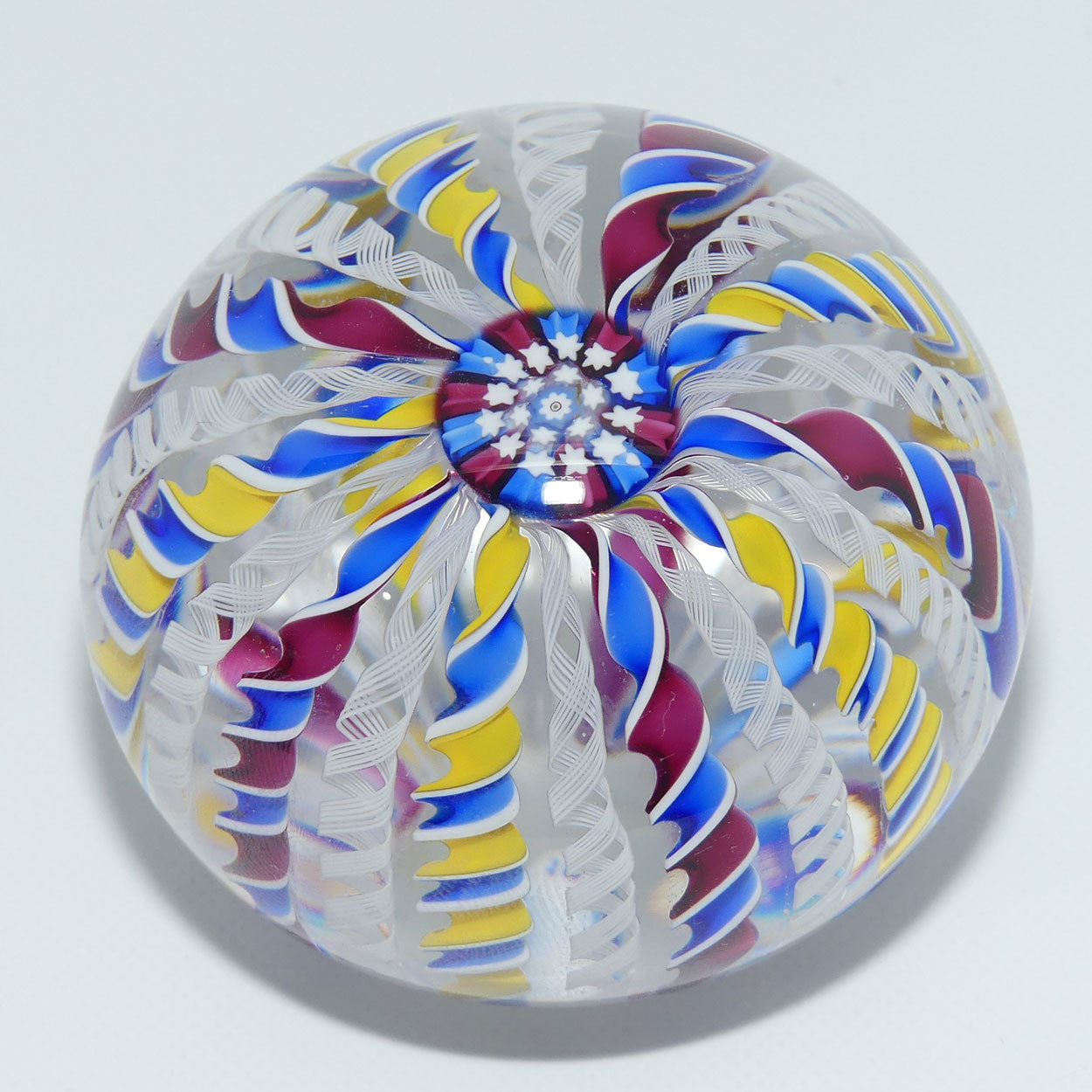 John Deacons Scotland 20 Stave Crown Large paperweight | Blue Yellow and Blue Magenta