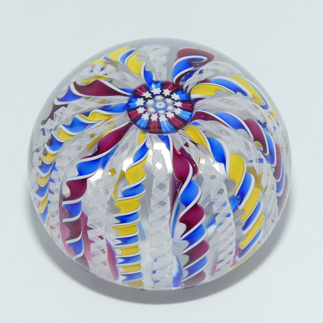 John Deacons Scotland 20 Stave Crown Large paperweight | Blue Yellow and Blue Magenta