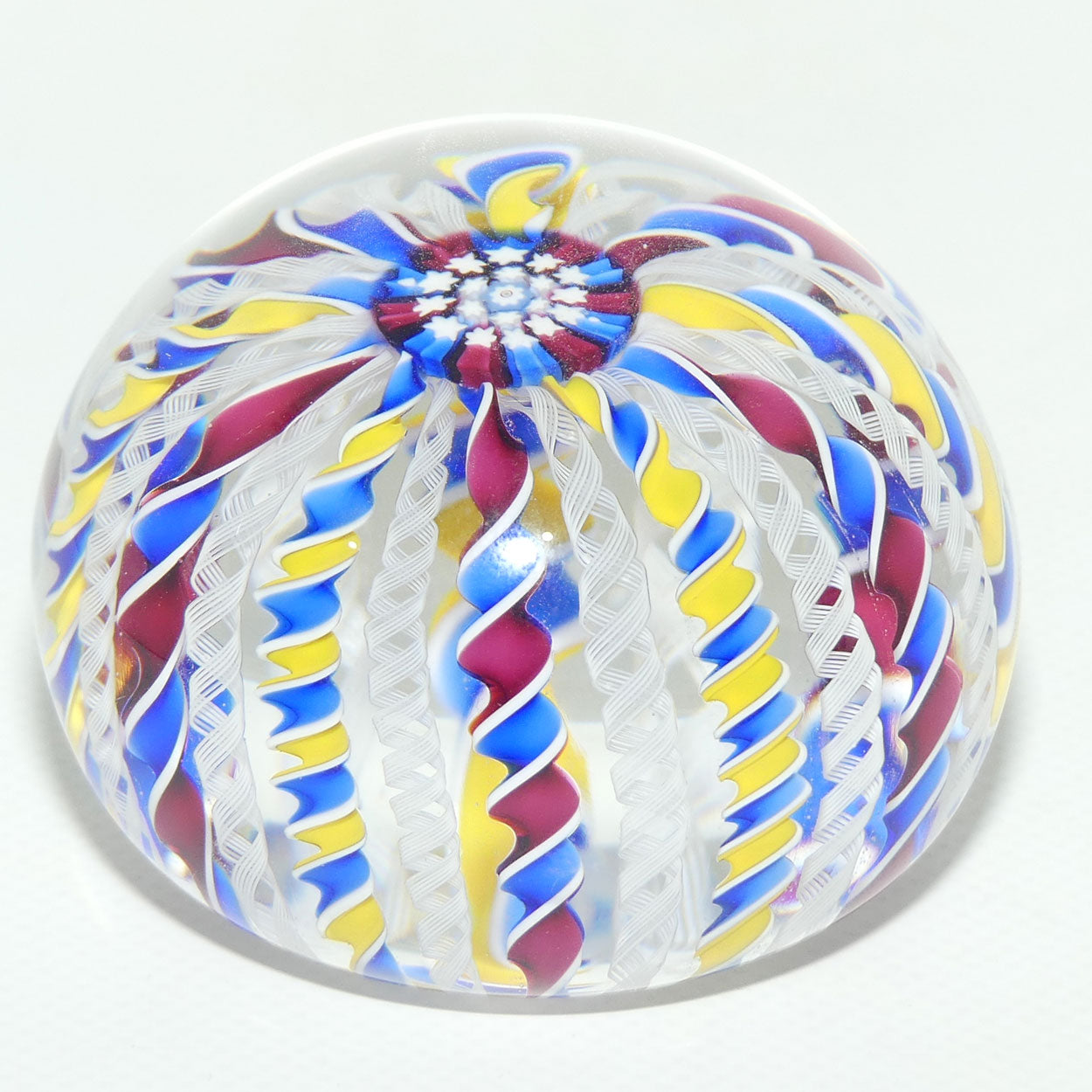 John Deacons Scotland 20 Stave Crown Large paperweight | Blue Yellow and Blue Magenta