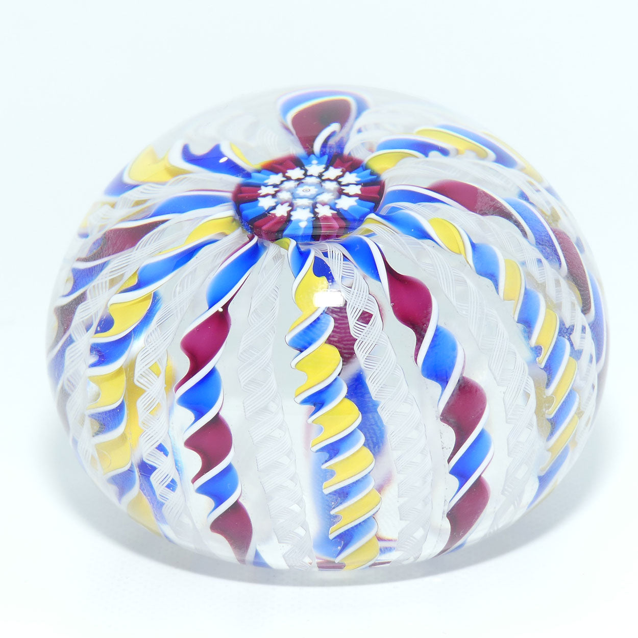 John Deacons Scotland 20 Stave Crown Large paperweight | Blue Yellow and Blue Magenta