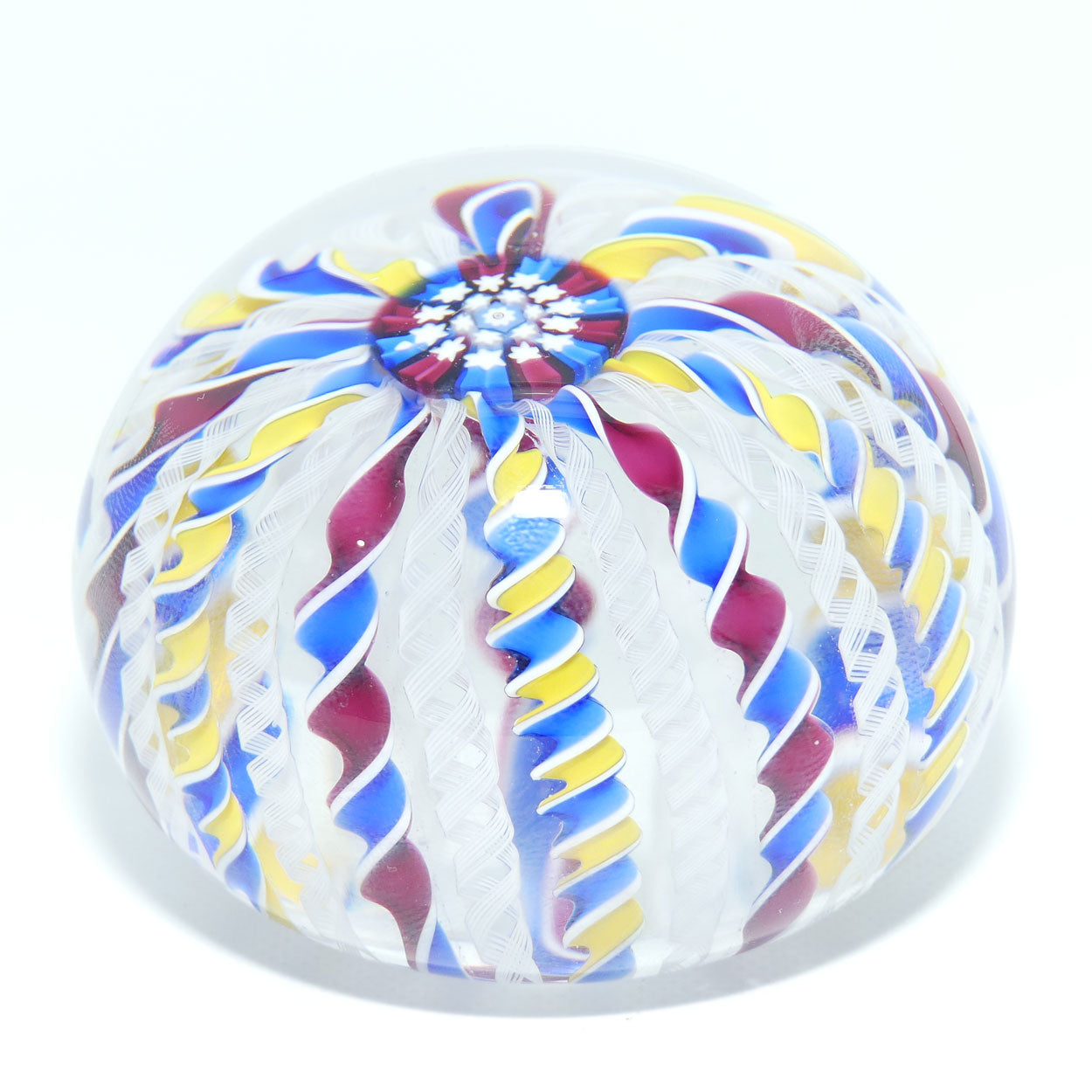 John Deacons Scotland 20 Stave Crown Large paperweight | Blue Yellow and Blue Magenta