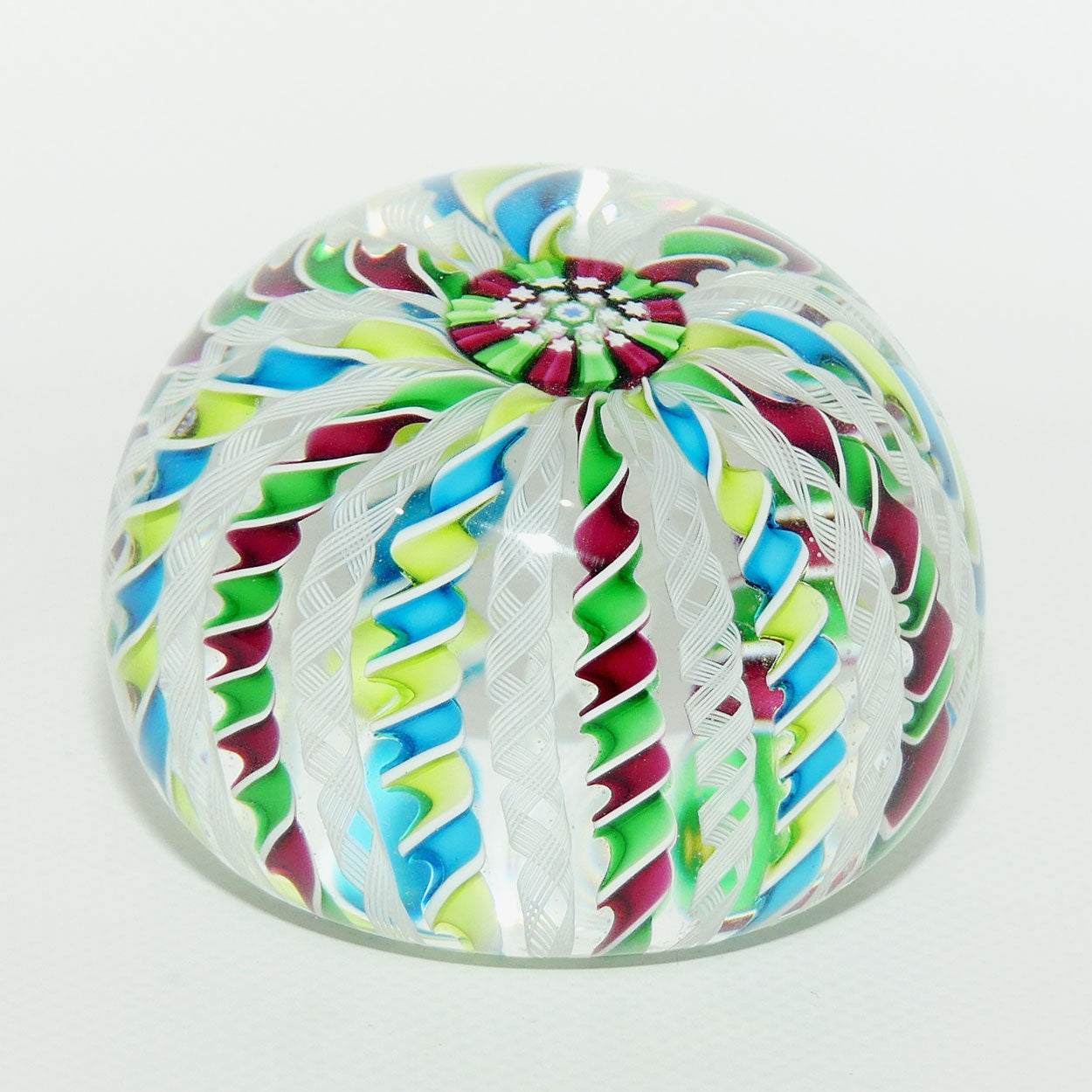 John Deacons Scotland 20 Stave Crown Large paperweight | Green Magenta and Blue Lime Yellow