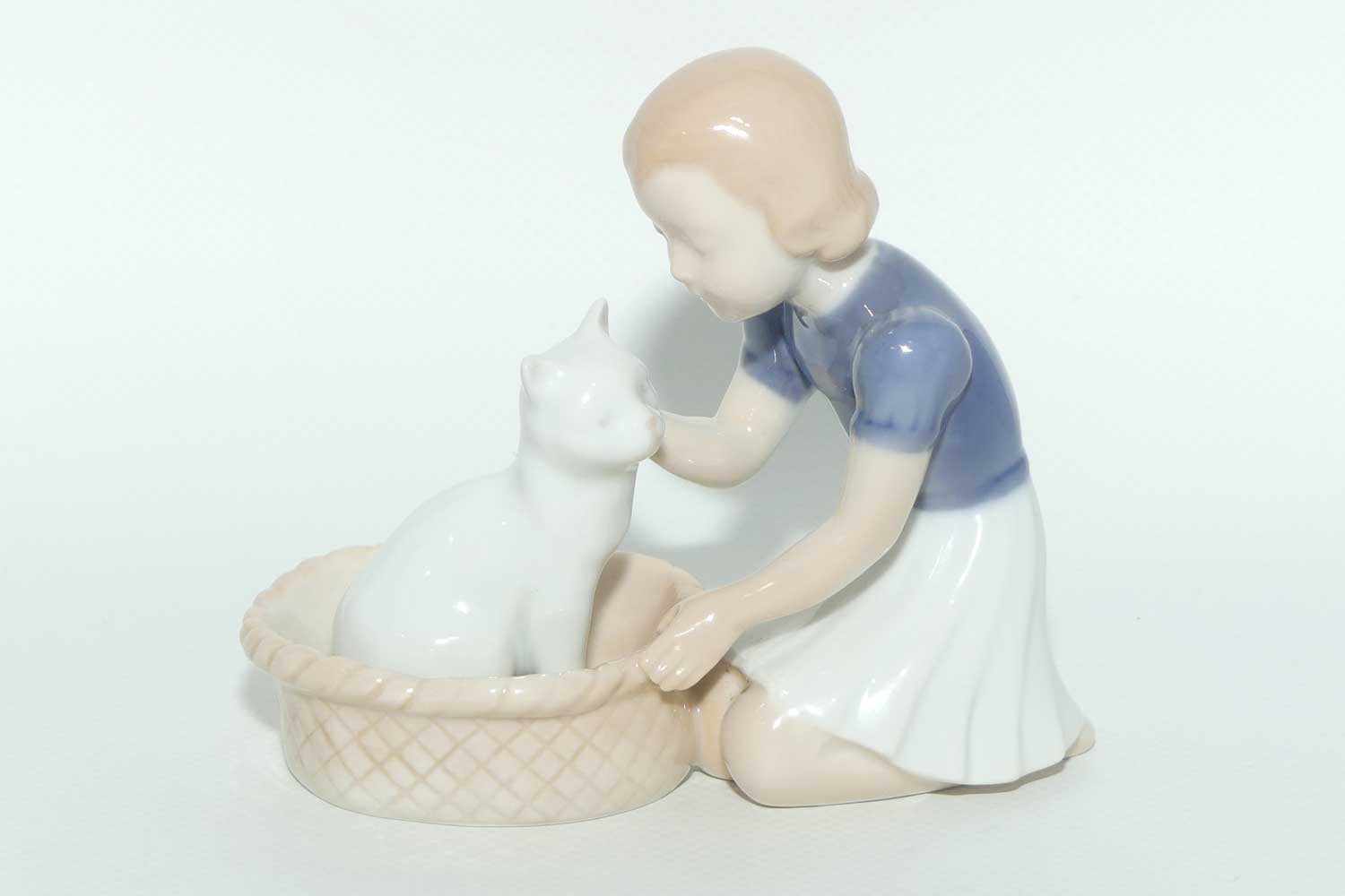Bing and Grondahl figure | Girl with Cat in Basket | #2249
