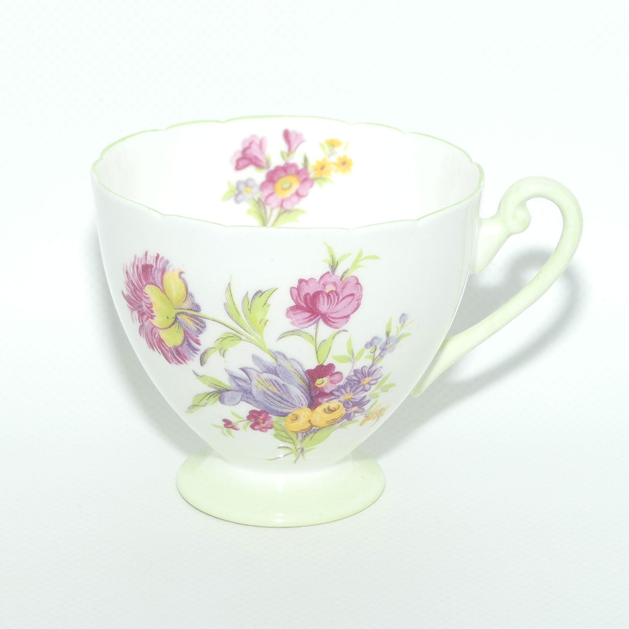 Shelley Ripon shape Hulmes Dresden and Roses pattern trio | Green | 2302