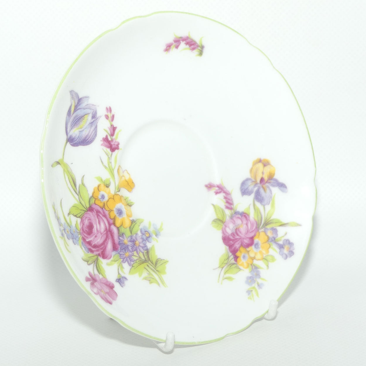 Shelley Ripon shape Hulmes Dresden and Roses pattern trio | Green | 2302