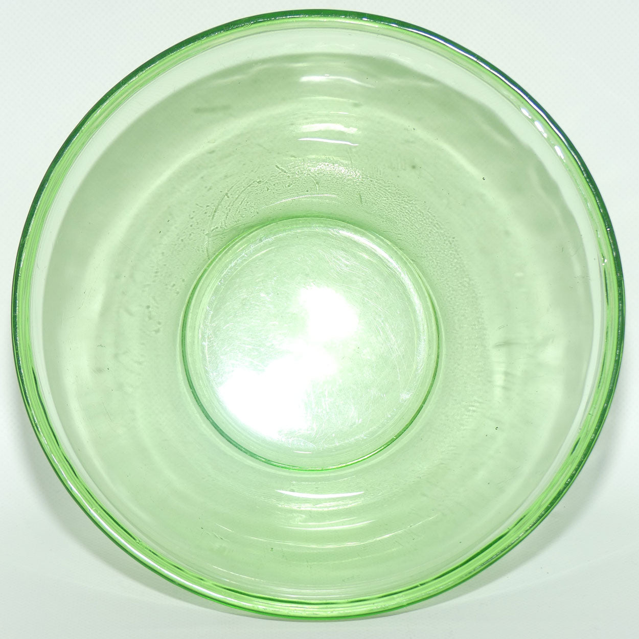 Green Depression Glass mixing bowl | 23cm diam