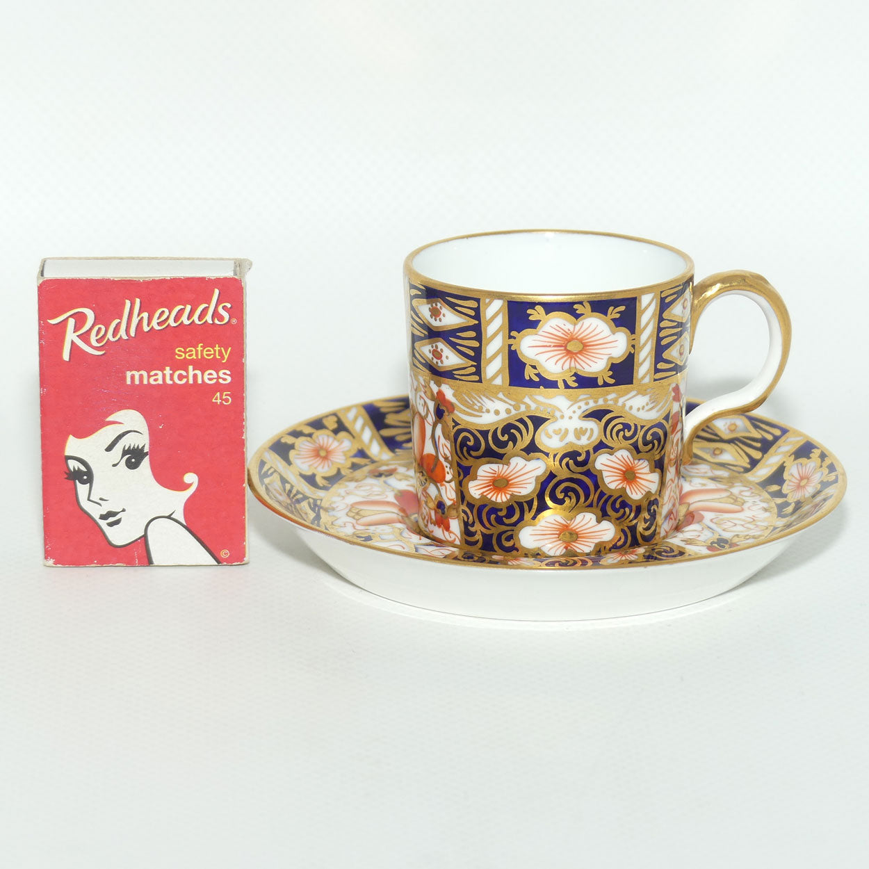 Royal Crown Derby Traditional Imari demi tasse coffee duo #4 | c.1913