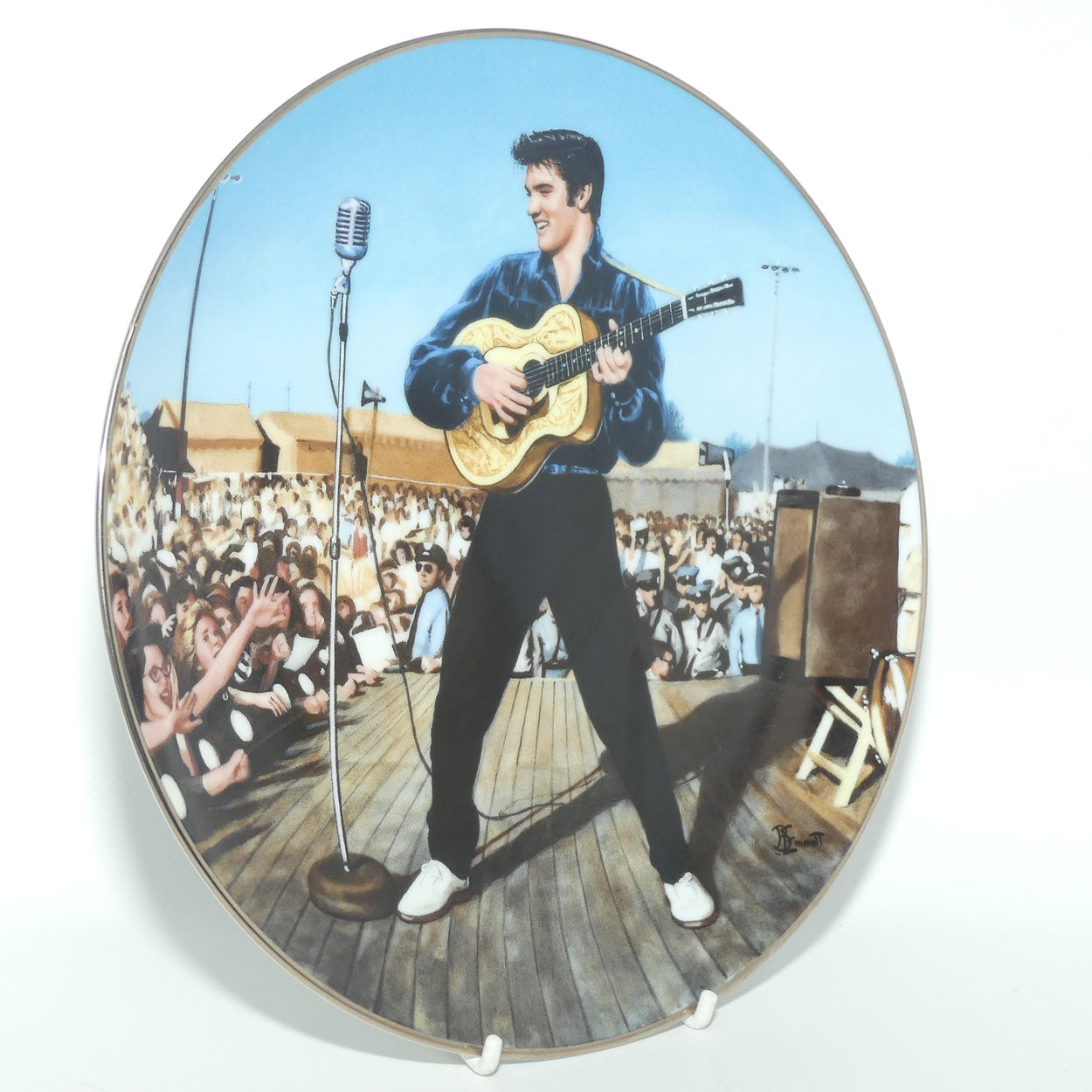 Bradford Exchange collector plate | Elvis Presley by Bruce Emmett | Plate 4 | Back in Tupelo 1956