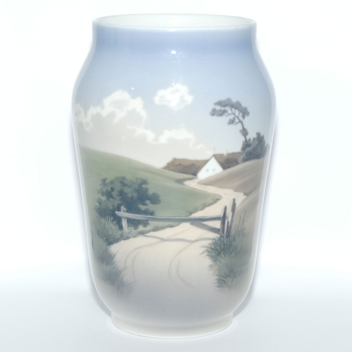 Royal Copenhagen vase | Cottage and Path scene | 2776 1217