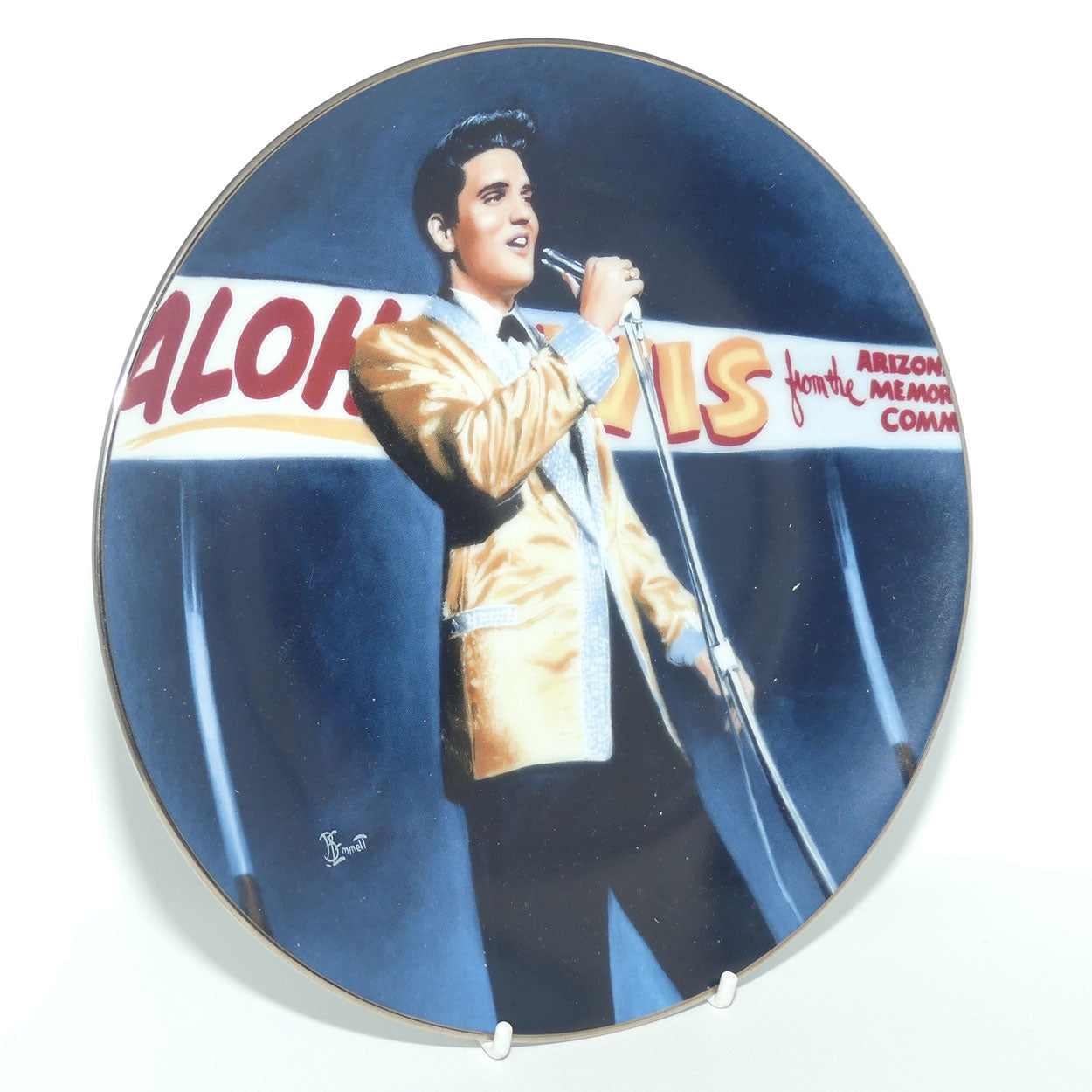 Bradford Exchange collector plate | Elvis Presley by Bruce Emmett | Benefit for the USS Arizona
