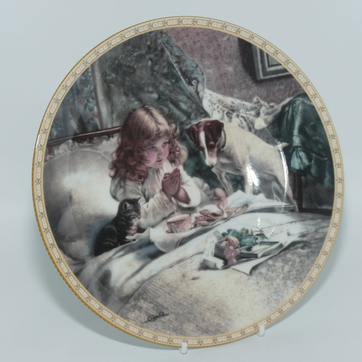 Royal Doulton | A Victorian Childhood plate #2 | Breakfast in Bed by Charles Burton Barber