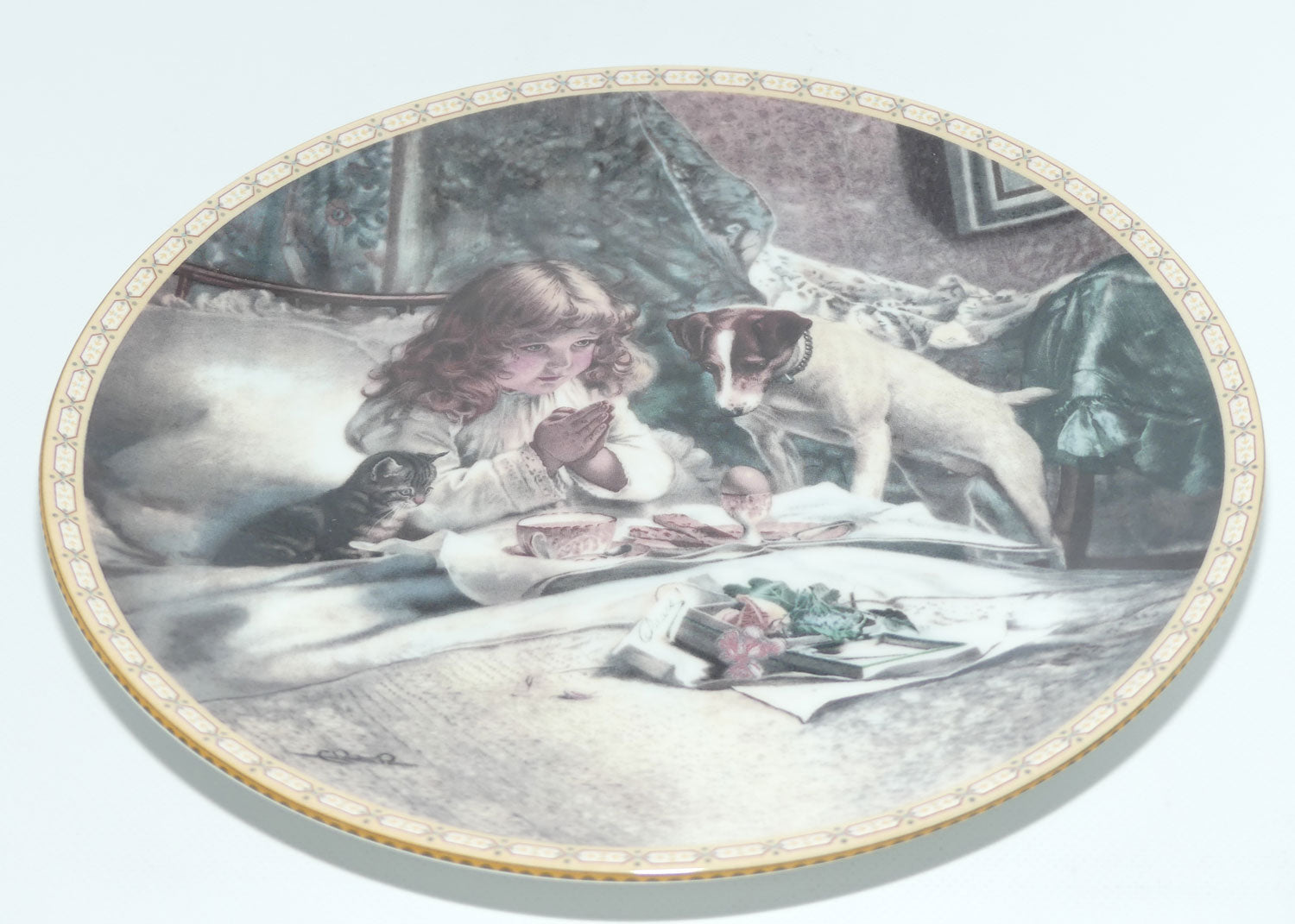 Royal Doulton | A Victorian Childhood plate #2 | Breakfast in Bed by Charles Burton Barber