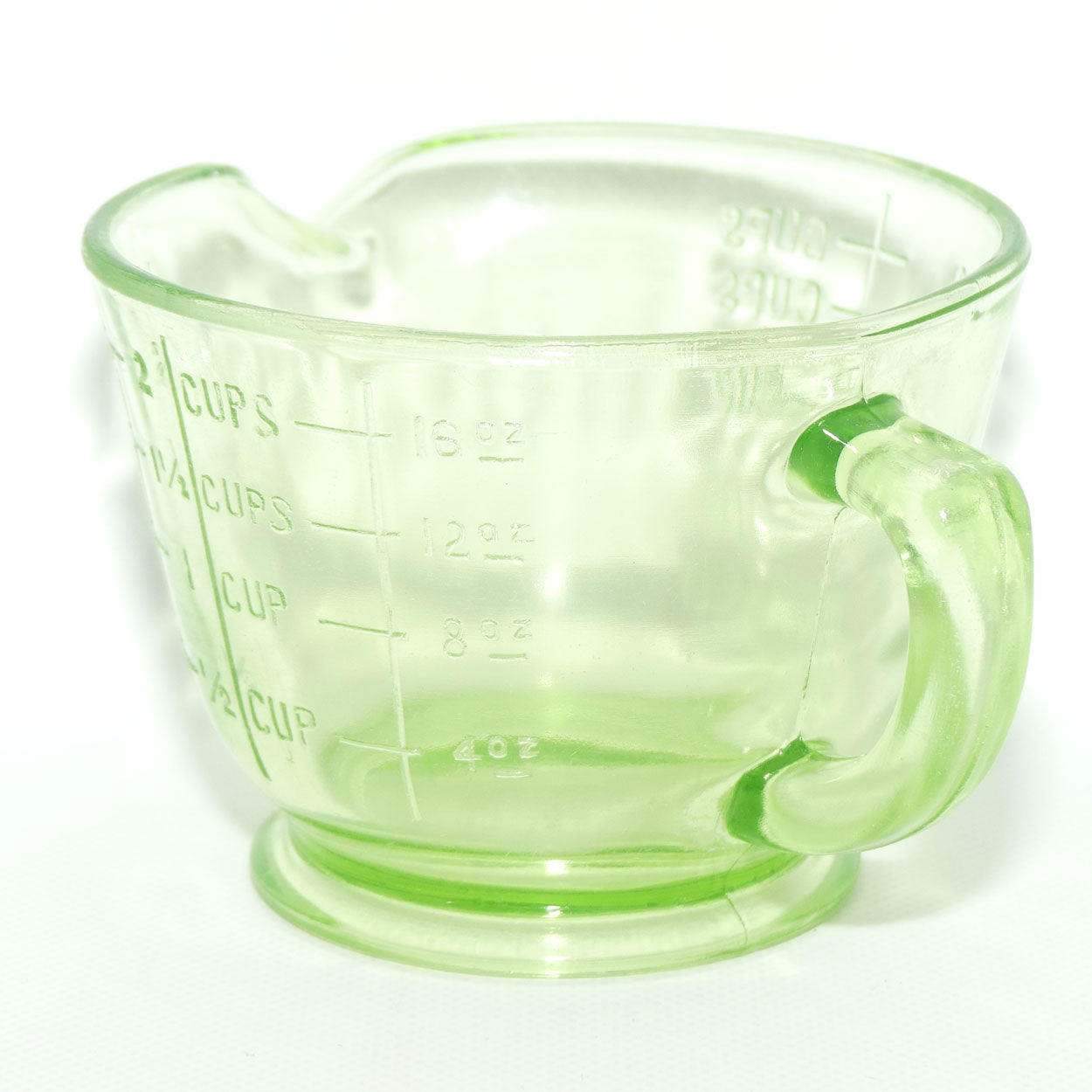 Green Glass | Uranium Glass 2 Cup measure wide Measuring Jug | 9.5cm tall | #1
