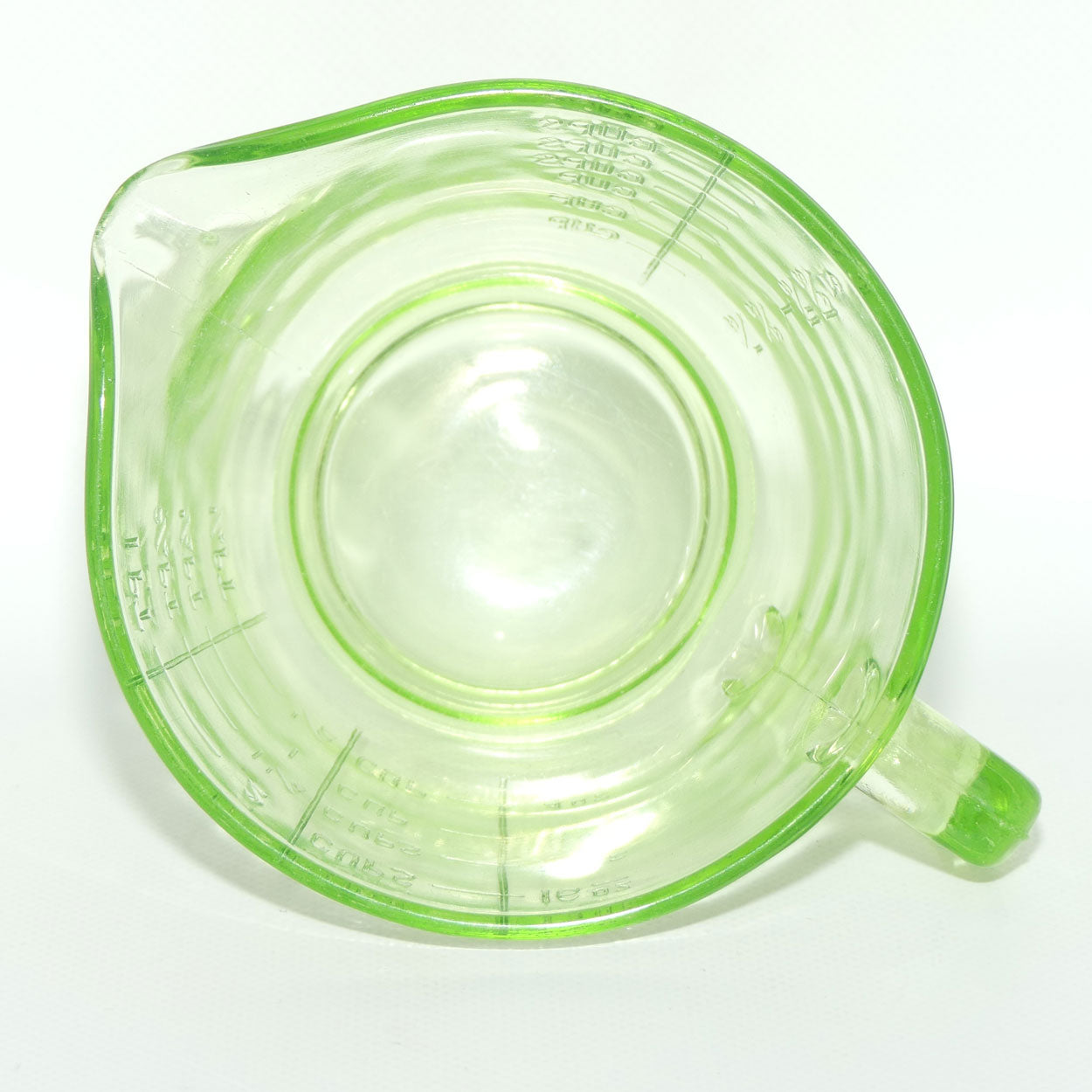 Green Glass | Uranium Glass 2 Cup measure wide Measuring Jug | 9.5cm tall | #1