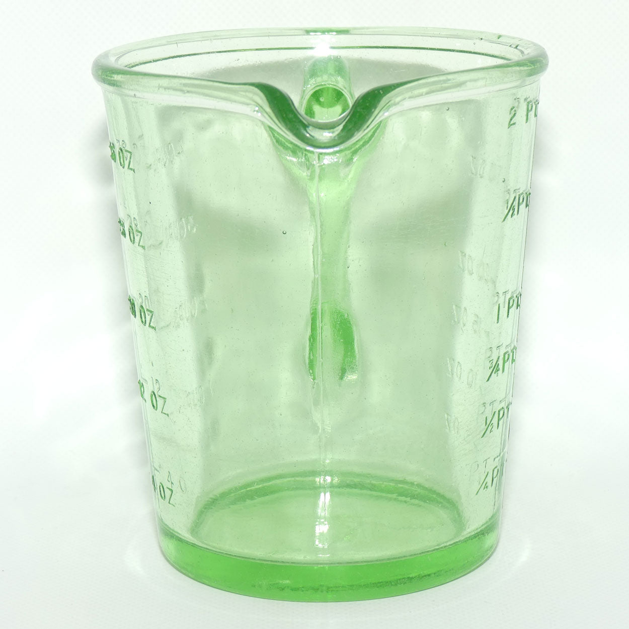 Green Depression Glass 2 Pint 40 OZ 5 Cups measuring jug | #1