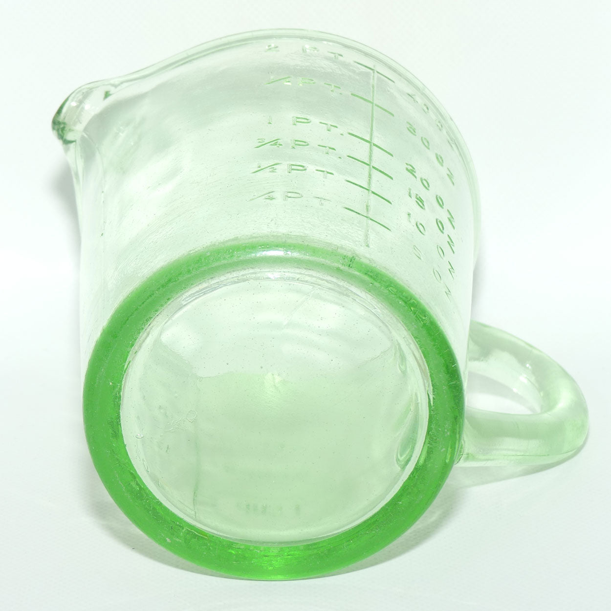 Green Depression Glass 2 Pint 40 OZ 5 Cups measuring jug | #1