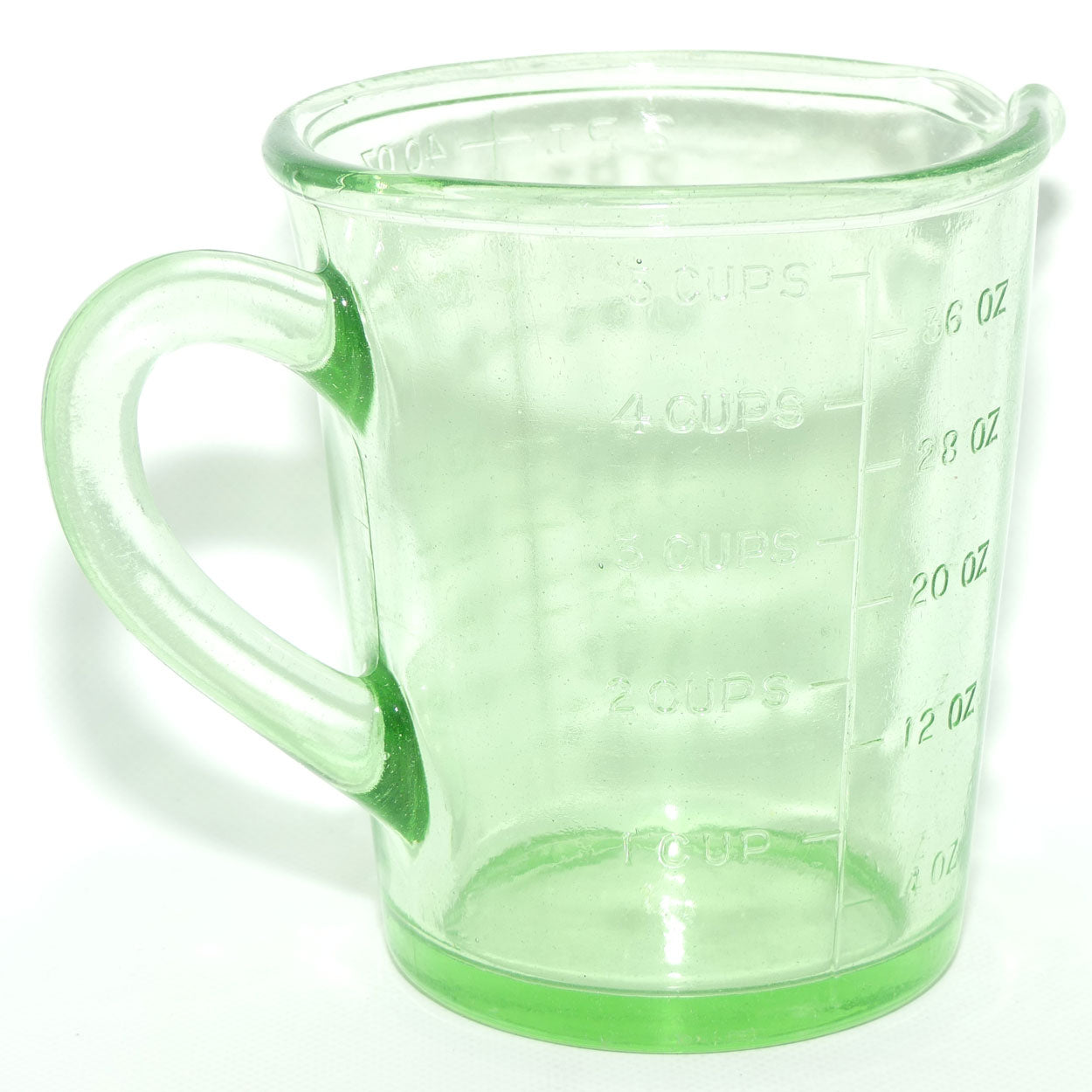 Green Depression Glass 2 Pint 40 OZ 5 Cups measuring jug | #2