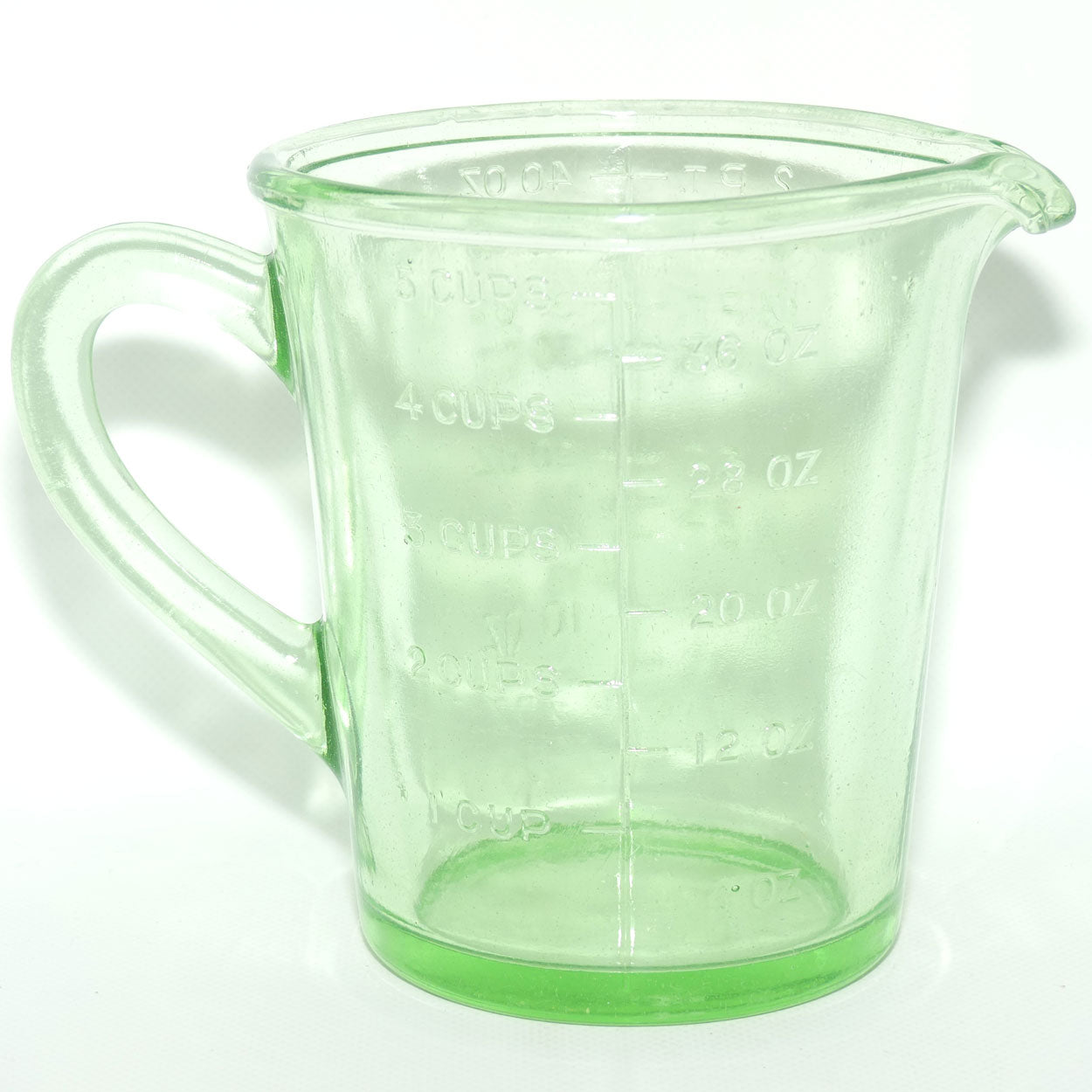 Green Depression Glass 2 Pint 40 OZ 5 Cups measuring jug | #2