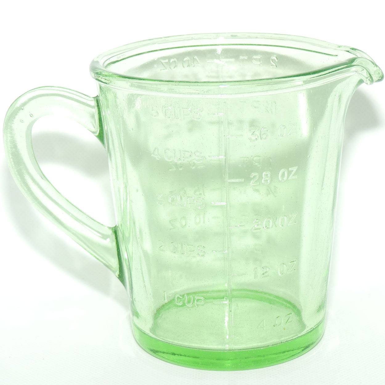Green Depression Glass 2 Pint 40 OZ 5 Cups measuring jug | #3