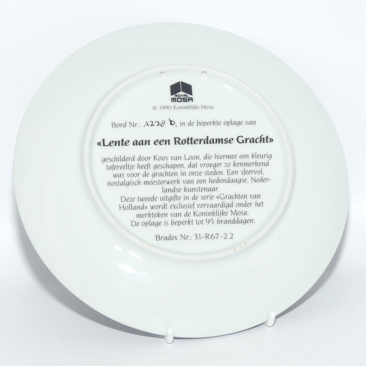 Bradex 31 R67 2.2 plate | Grachten Van Holland | Lente aan een Rotterdamse Gracht