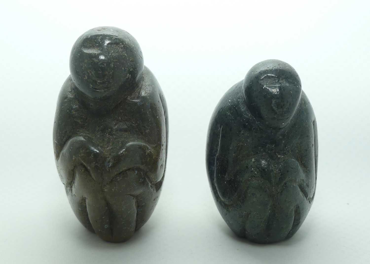 Two Carved Stone Monkeys