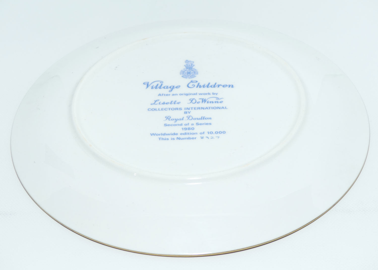Royal Doulton Collectors International plate by Lisette De Winne #2 | Village Children