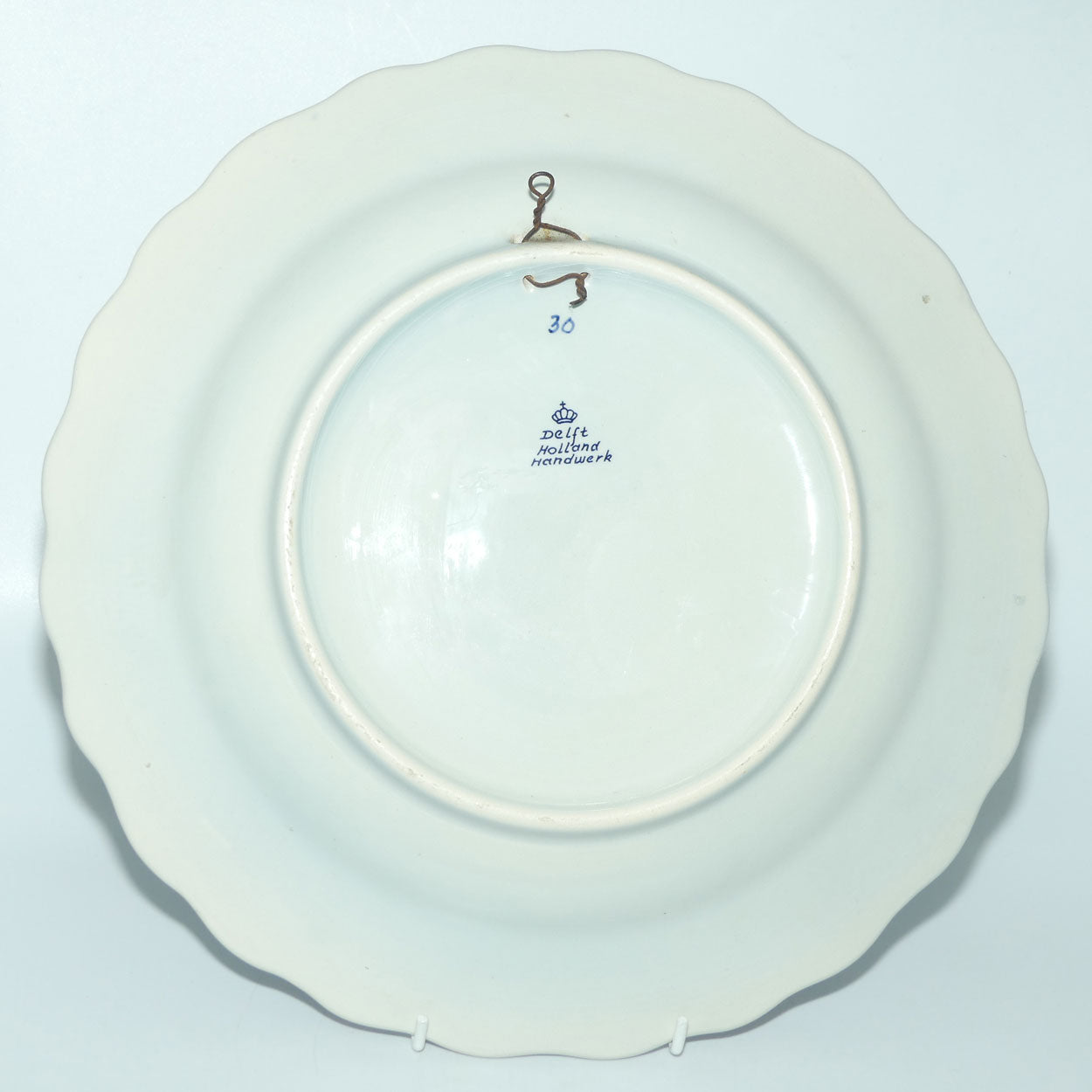 Delft Holland Blue and White wall plate with Classical Floral decor